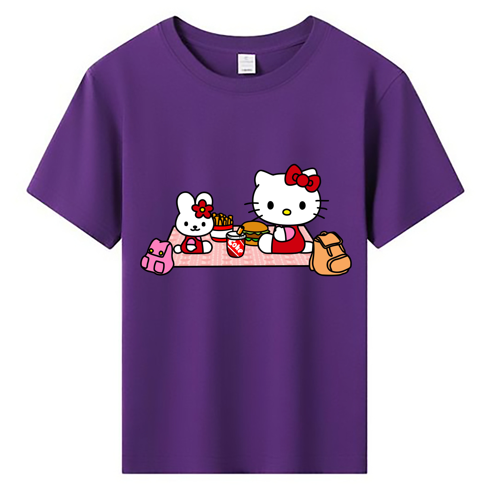 （画像用） Hello Kitty ハローキティ 綿100％キッズTシャツ（フロントプリント）