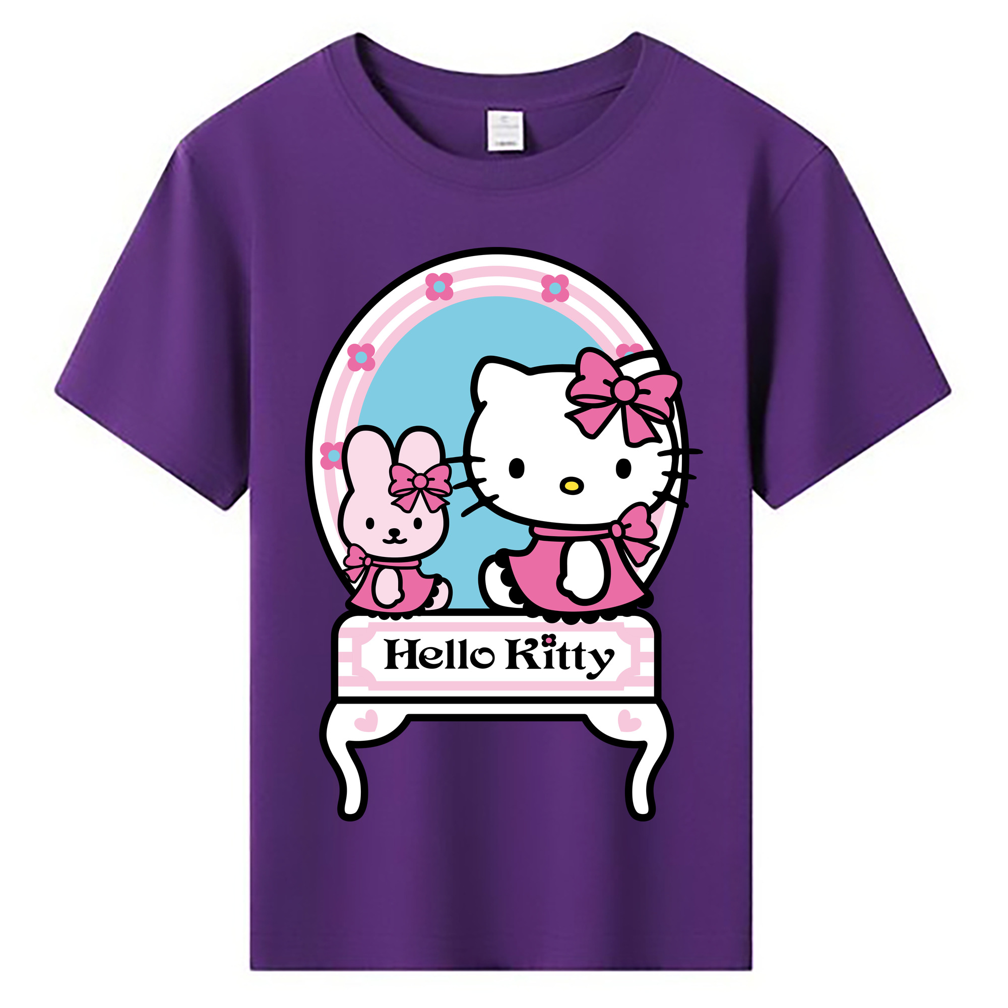 （画像用） Hello Kitty ハローキティ 綿100％キッズTシャツ（フロントプリント）