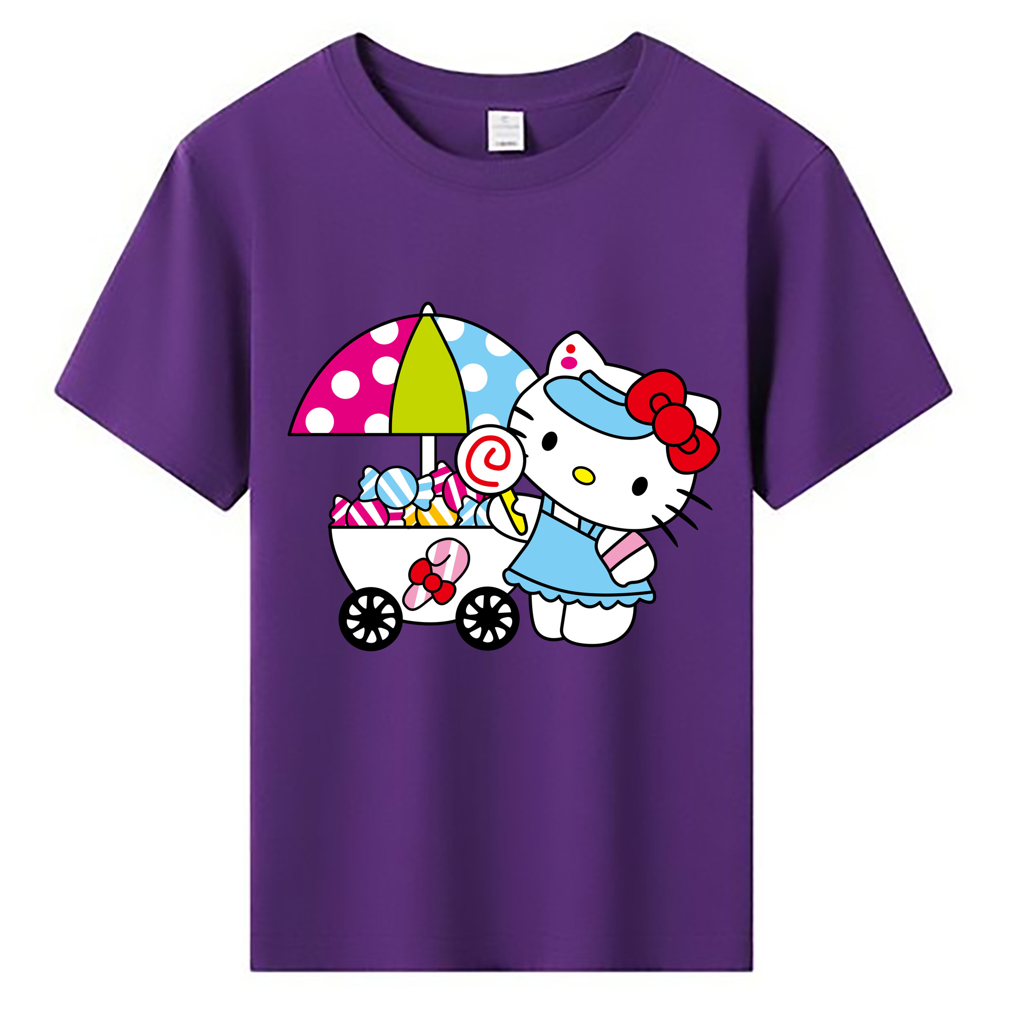 （画像用） Hello Kitty ハローキティ 綿100％キッズTシャツ（フロントプリント）