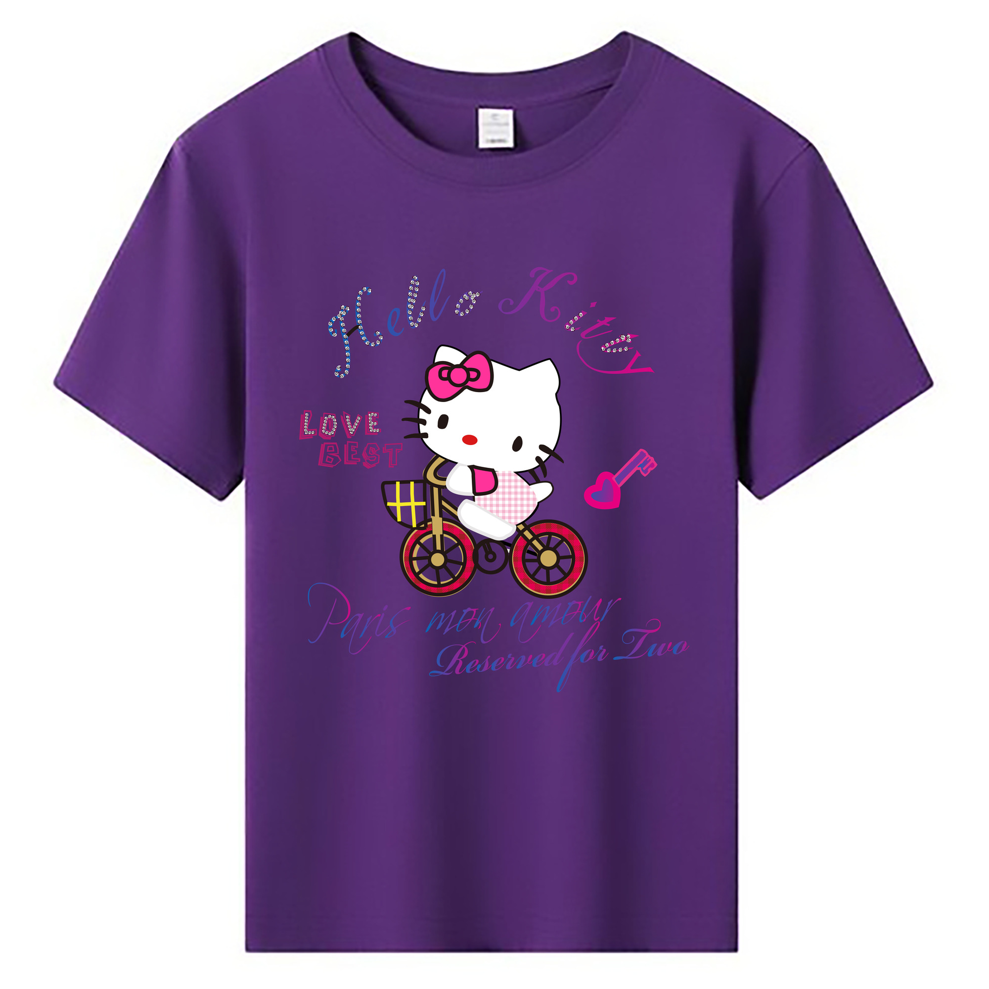 （画像用） Hello Kitty ハローキティ 綿100％キッズTシャツ（フロントプリント）