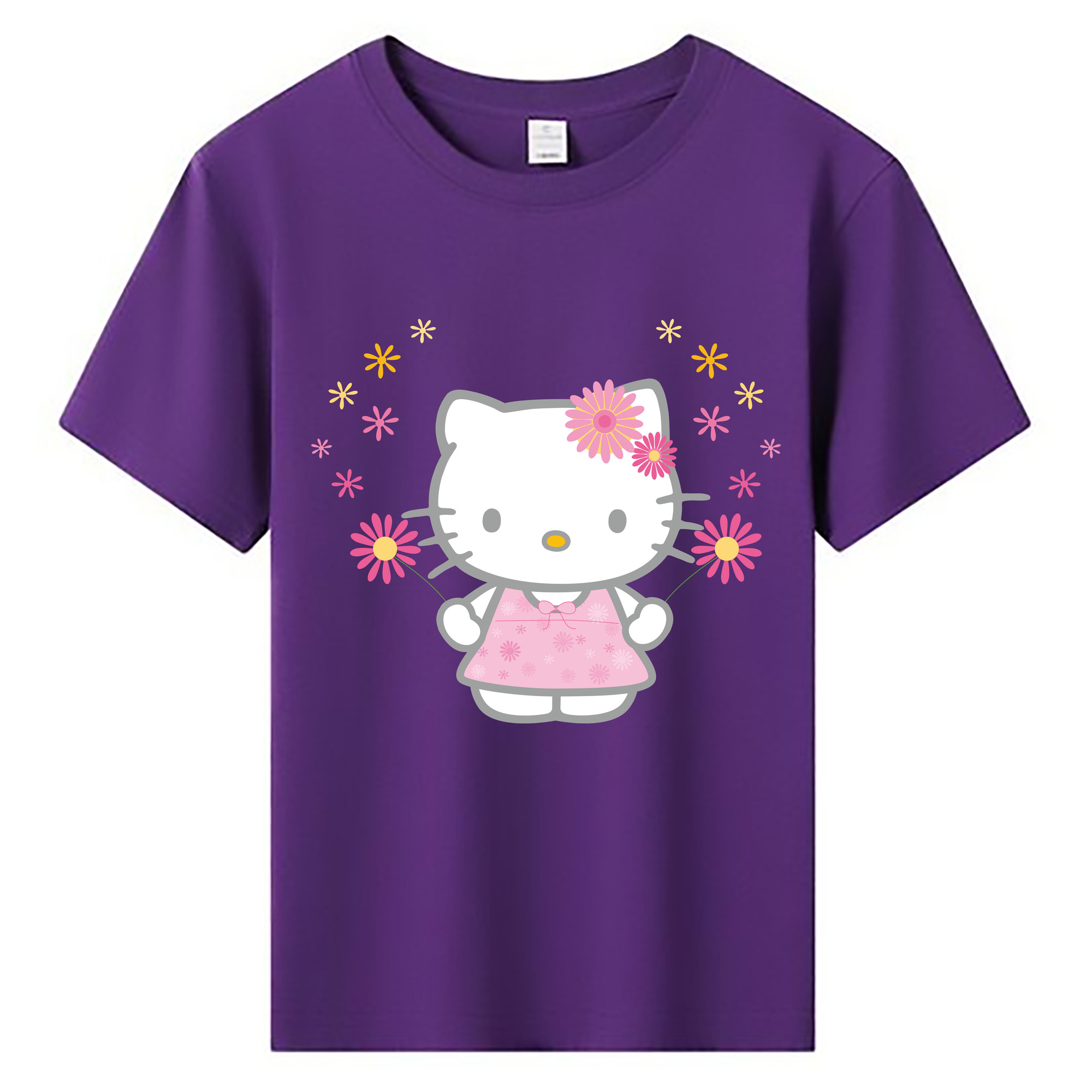 （画像用） Hello Kitty ハローキティ 綿100％キッズTシャツ（フロントプリント）