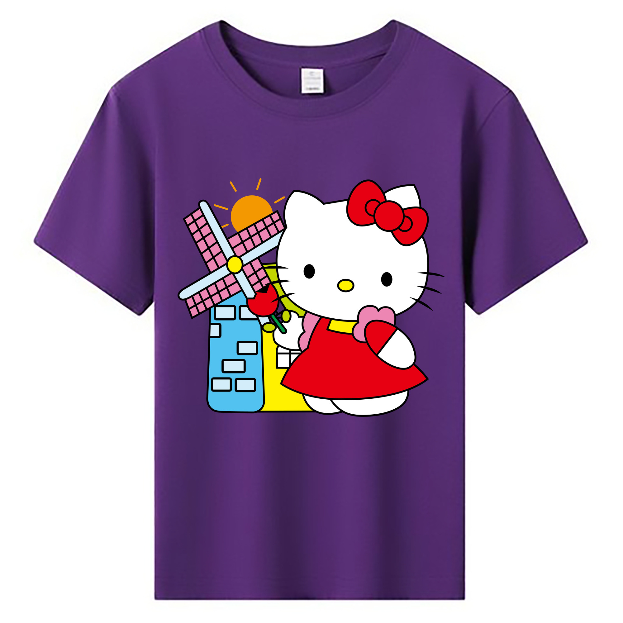（画像用） Hello Kitty ハローキティ 綿100％キッズTシャツ（フロントプリント）