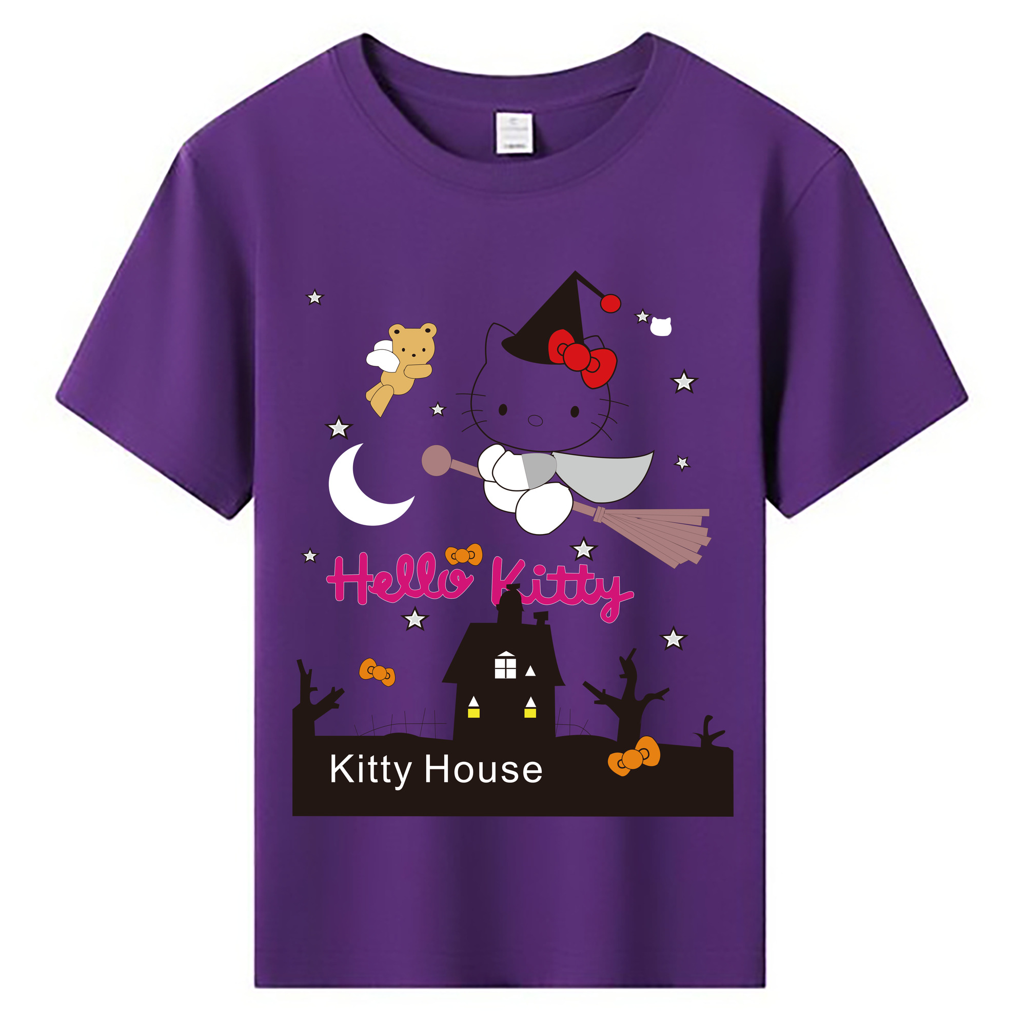 （画像用） Hello Kitty ハローキティ 綿100％キッズTシャツ（フロントプリント）