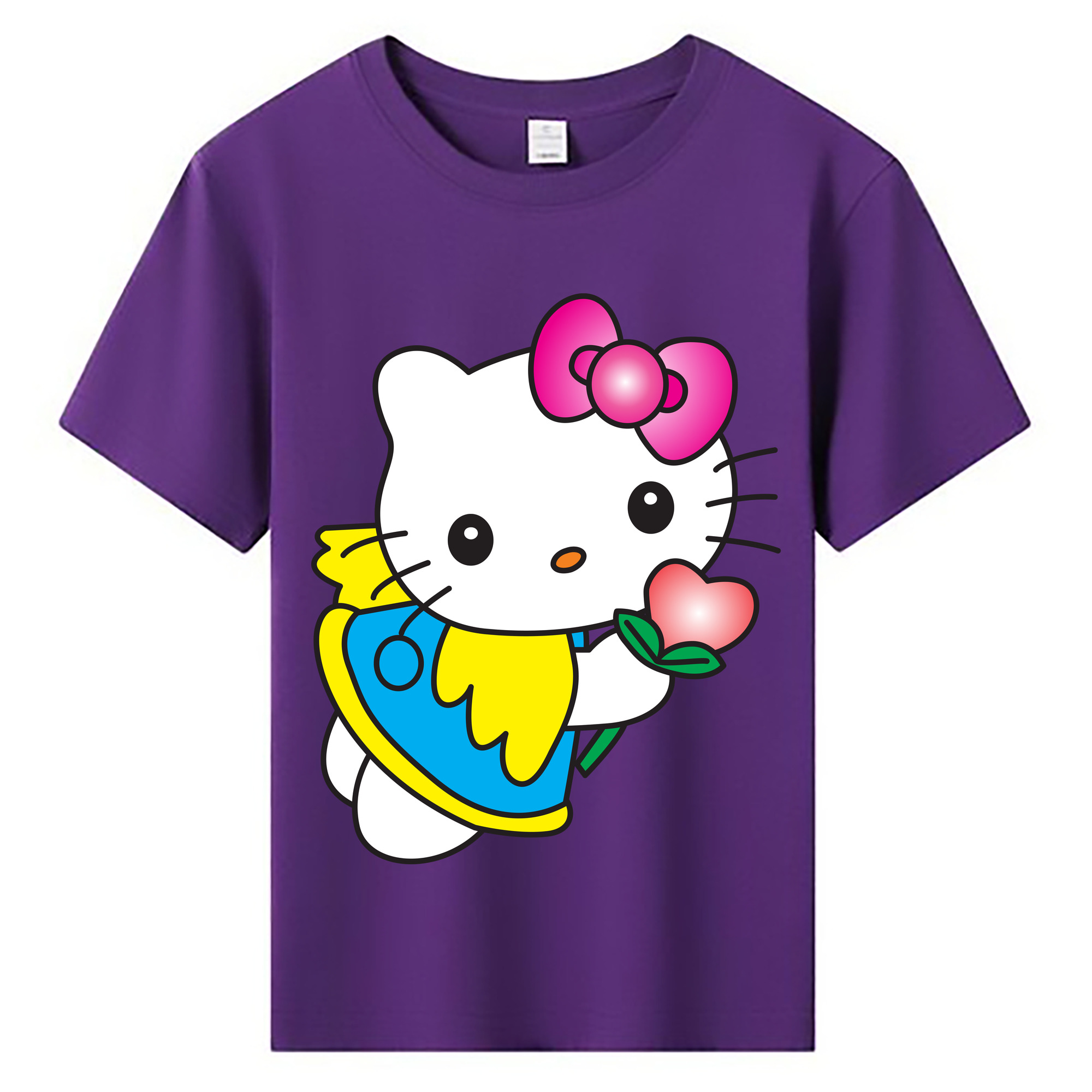 （画像用） Hello Kitty ハローキティ 綿100％キッズTシャツ（フロントプリント）