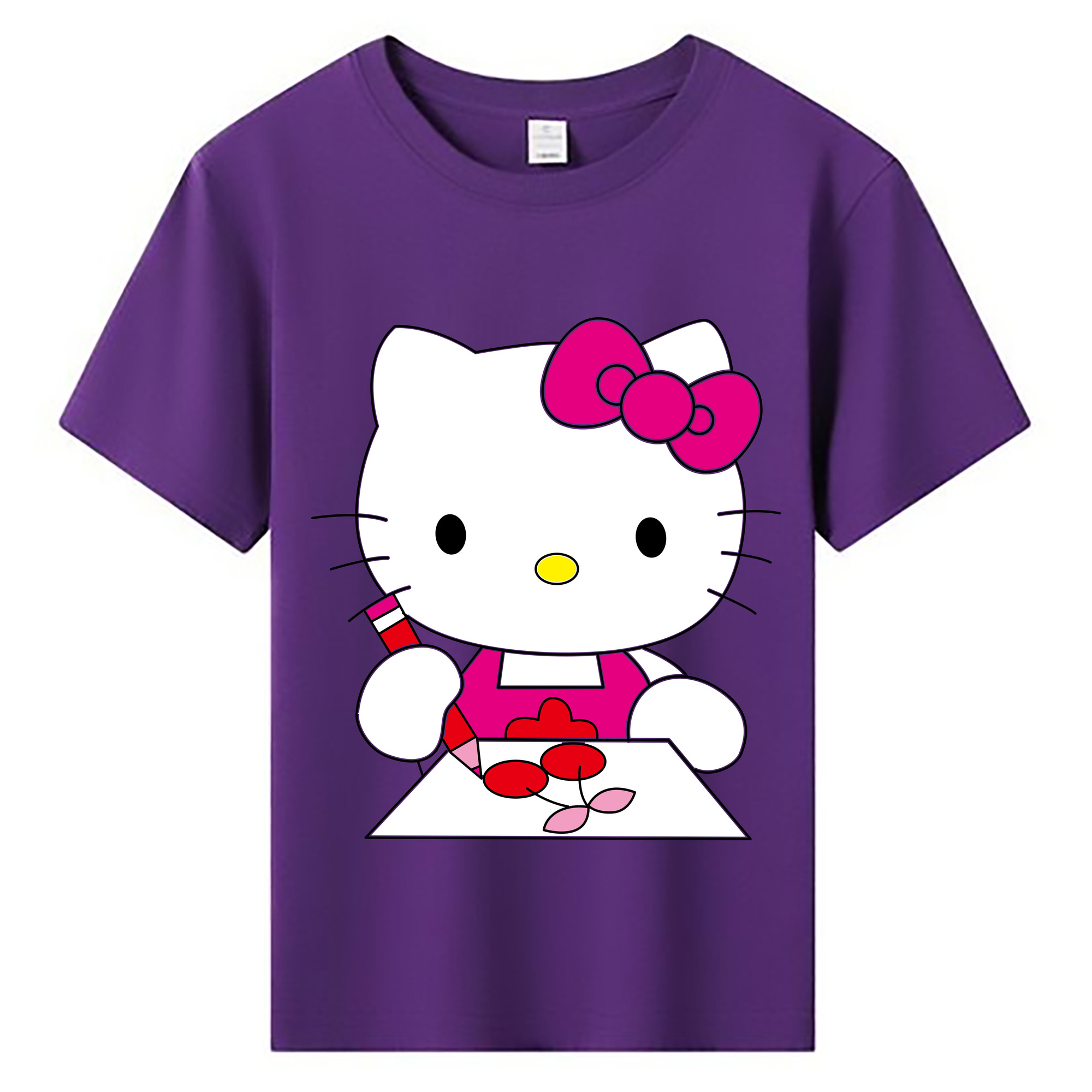 （画像用） Hello Kitty ハローキティ 綿100％キッズTシャツ（フロントプリント）