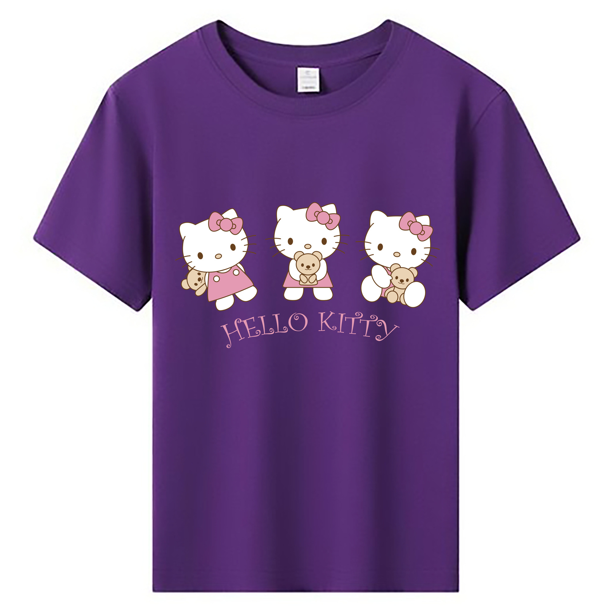 （画像用） Hello Kitty ハローキティ 綿100％キッズTシャツ（フロントプリント）