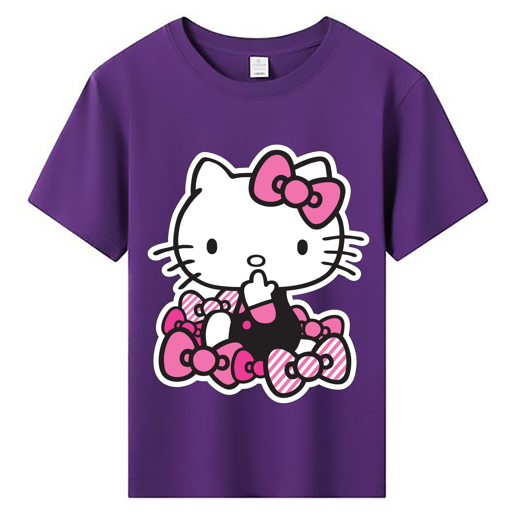 （画像用） Hello Kitty ハローキティ 綿100％キッズTシャツ（フロントプリント）