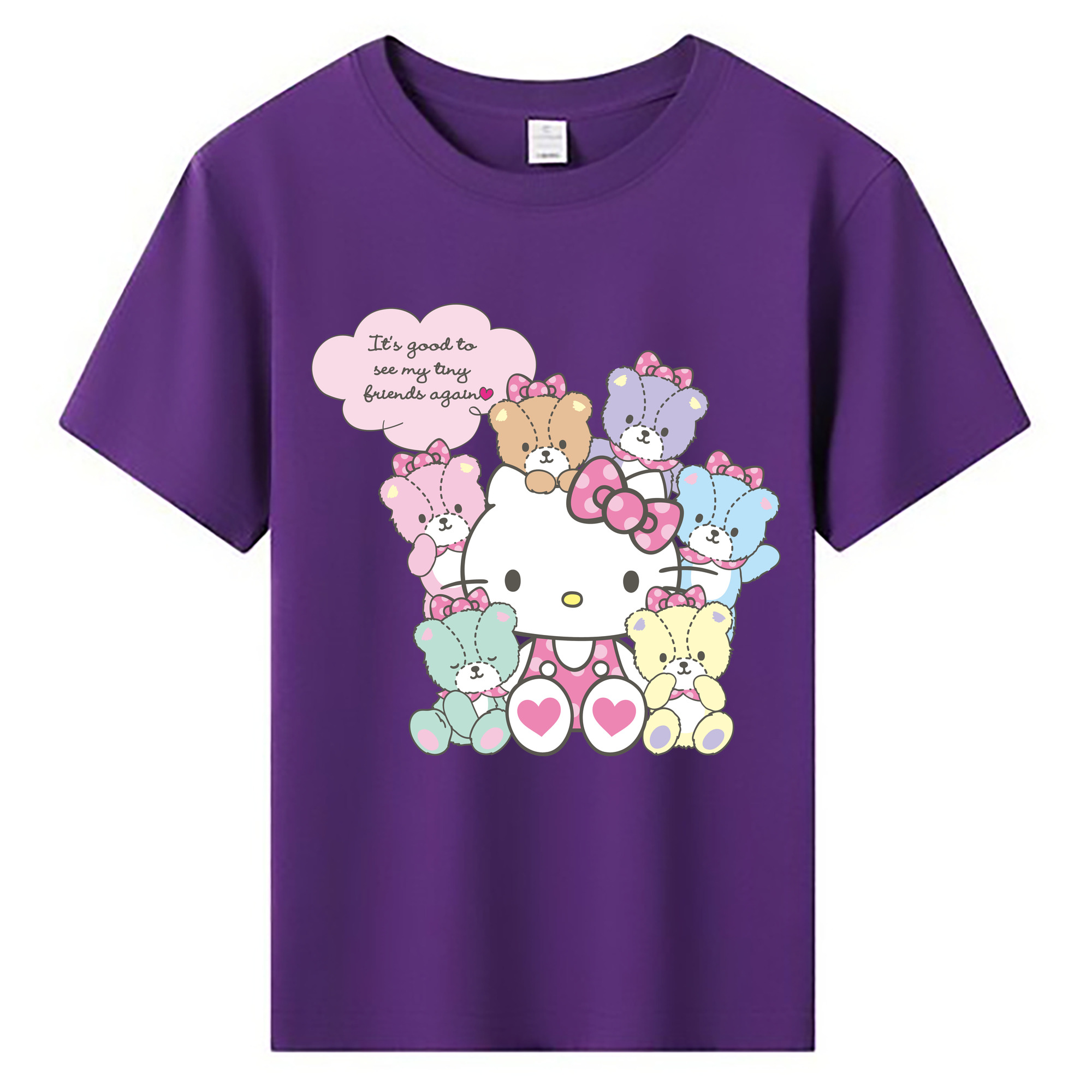 （画像用） Hello Kitty ハローキティ 綿100％キッズTシャツ（フロントプリント）