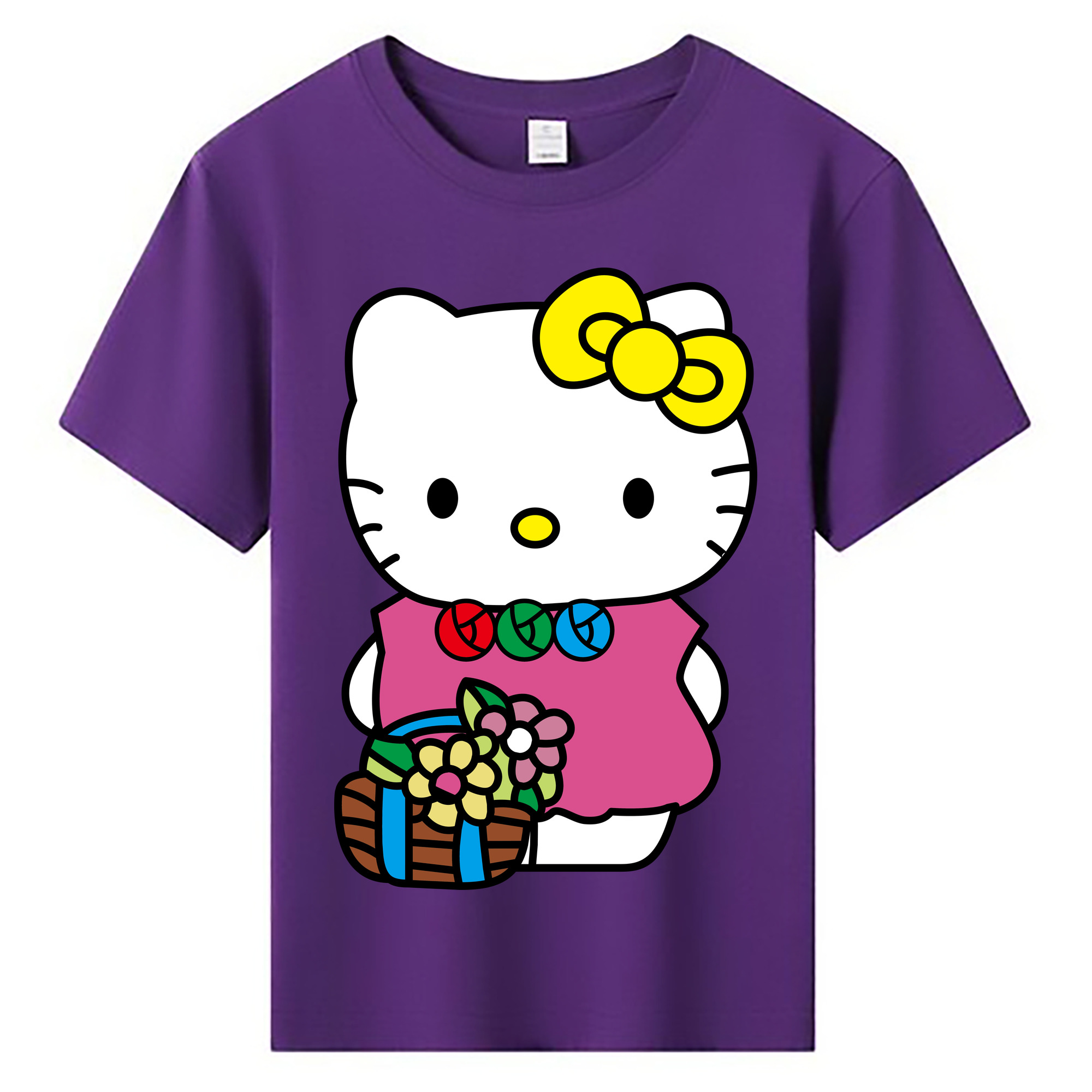 （画像用） Hello Kitty ハローキティ 綿100％キッズTシャツ（フロントプリント）