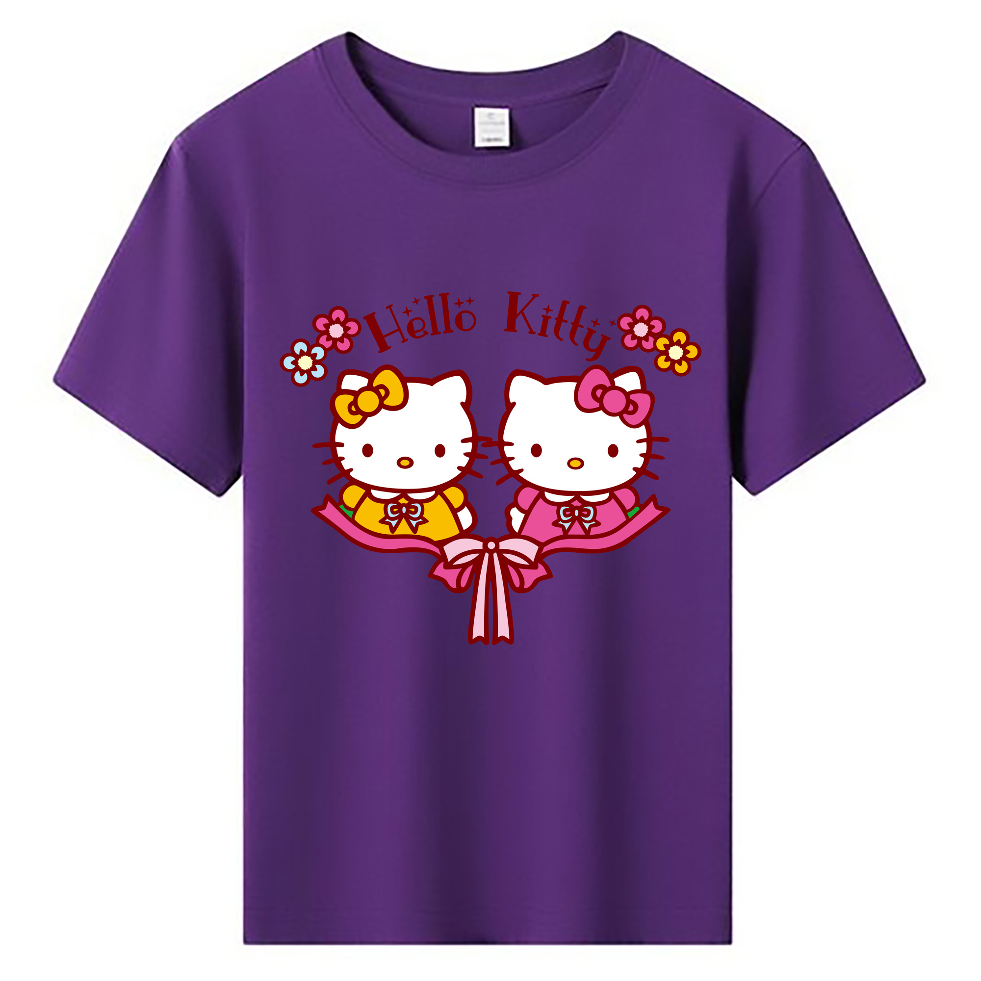 （画像用） Hello Kitty ハローキティ 綿100％キッズTシャツ（フロントプリント）