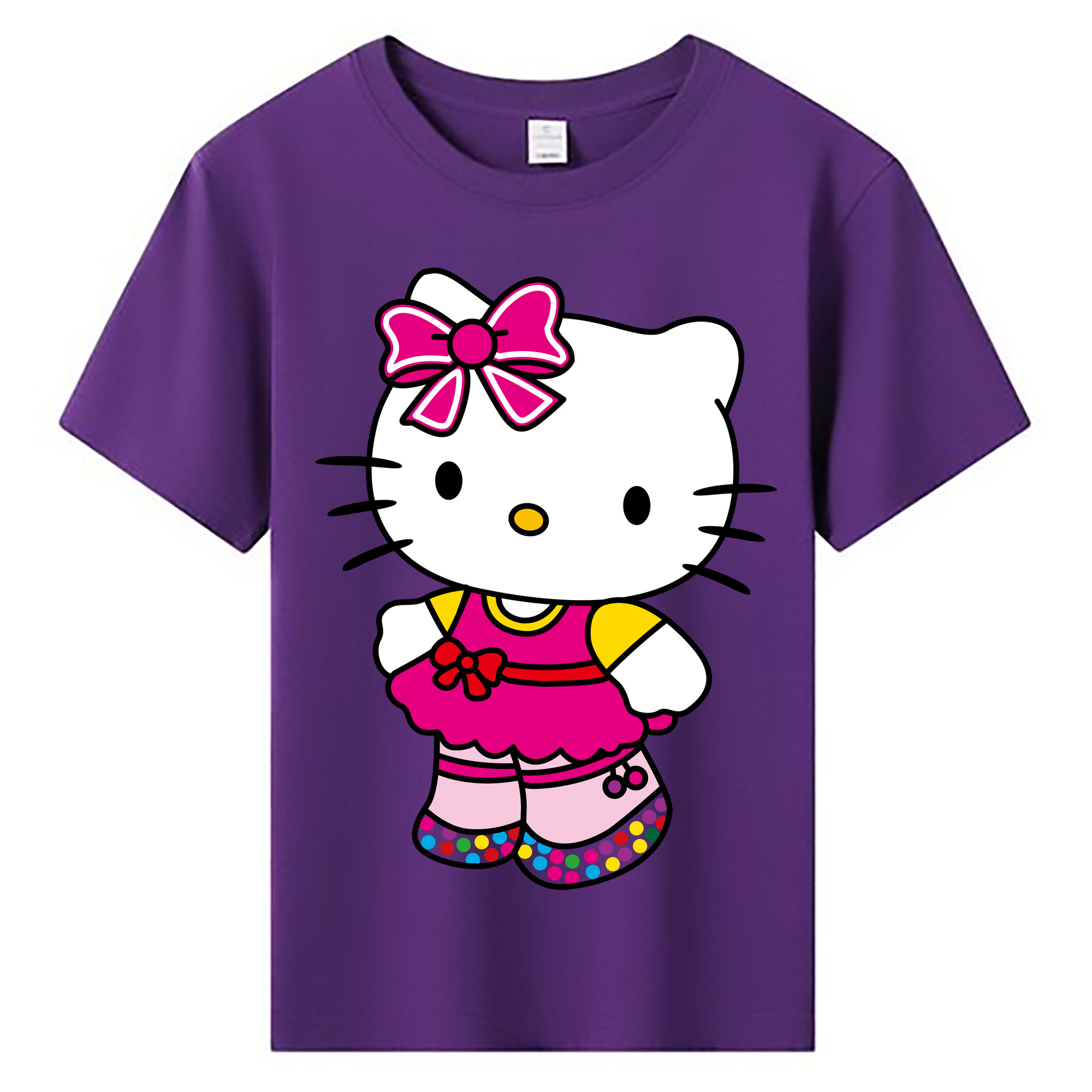 （画像用） Hello Kitty ハローキティ 綿100％キッズTシャツ（フロントプリント）
