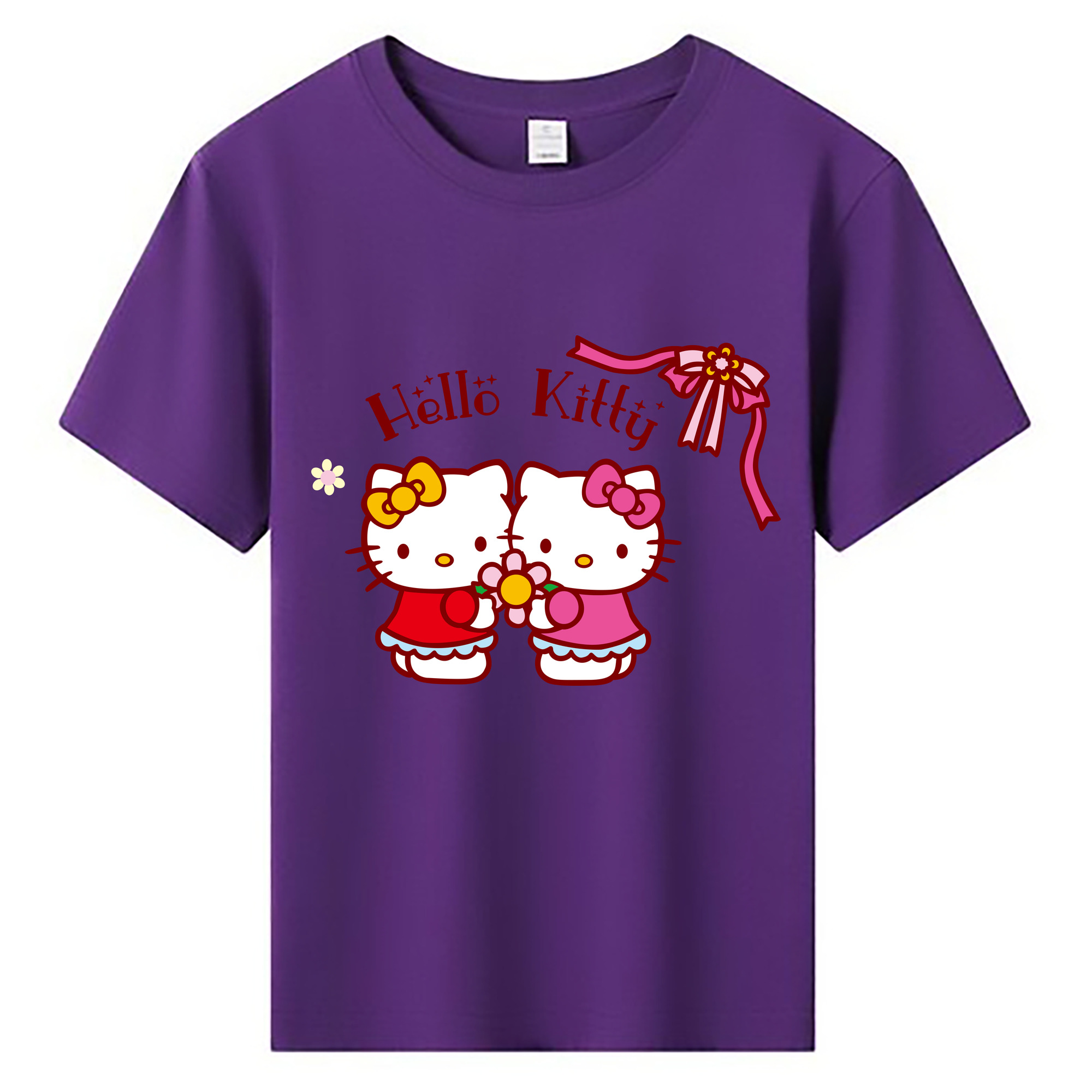 （画像用） Hello Kitty ハローキティ 綿100％キッズTシャツ（フロントプリント）