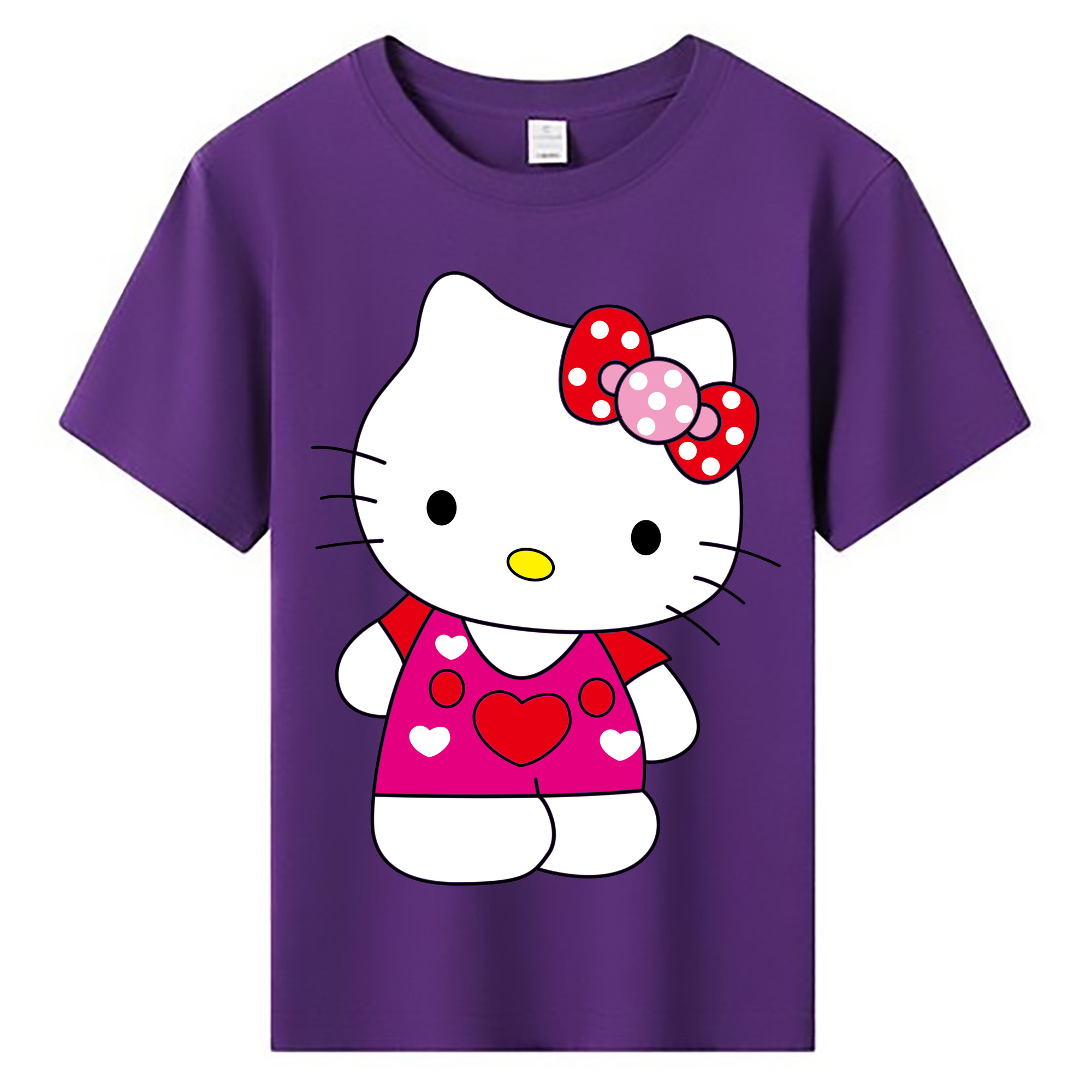 （画像用） Hello Kitty ハローキティ 綿100％キッズTシャツ（フロントプリント）