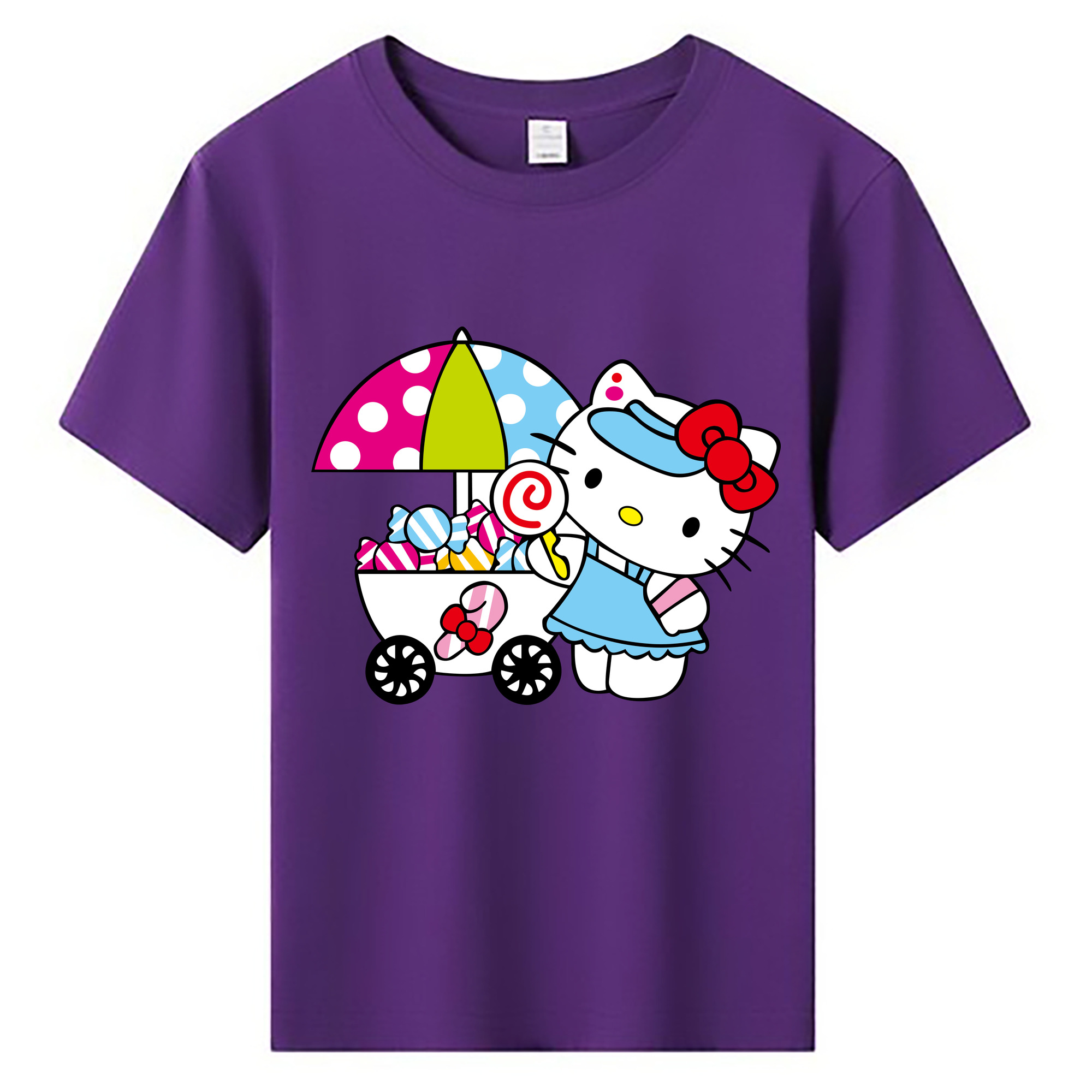 （画像用） Hello Kitty ハローキティ 綿100％キッズTシャツ（フロントプリント）