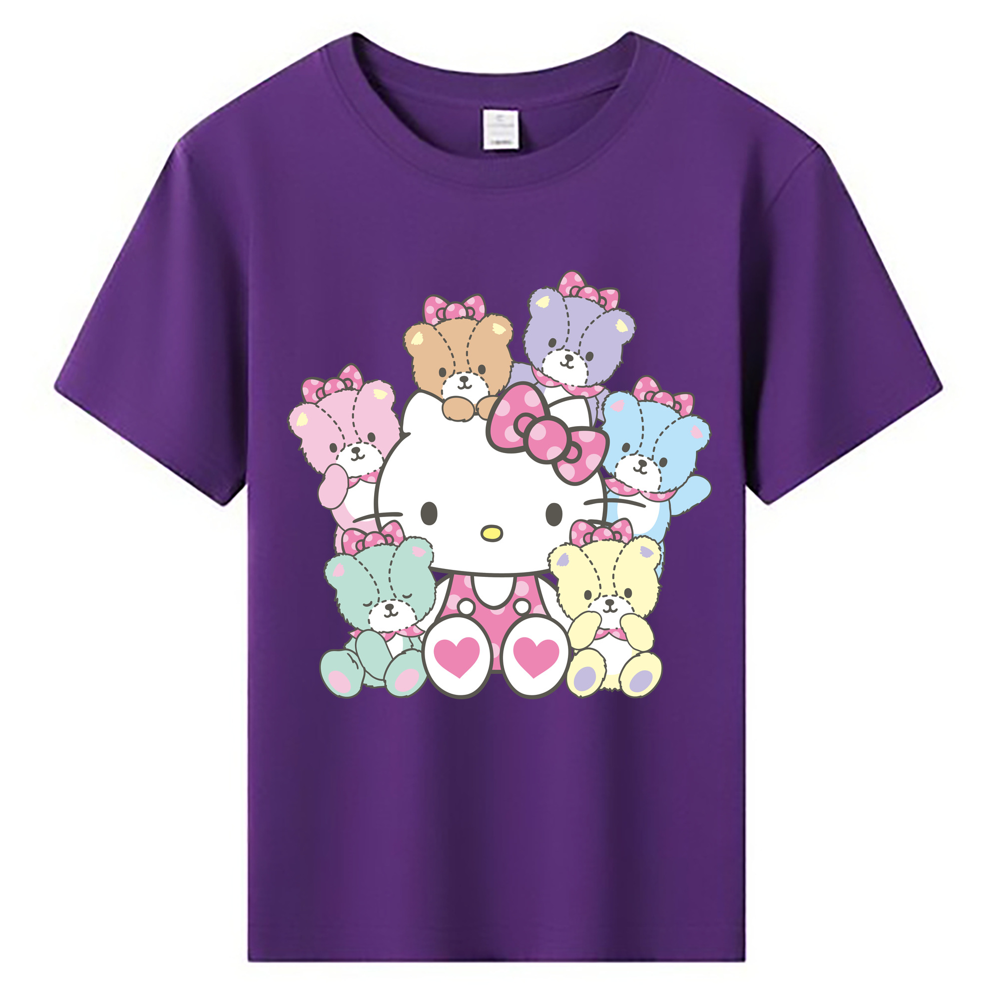 （画像用） Hello Kitty ハローキティ 綿100％キッズTシャツ（フロントプリント）