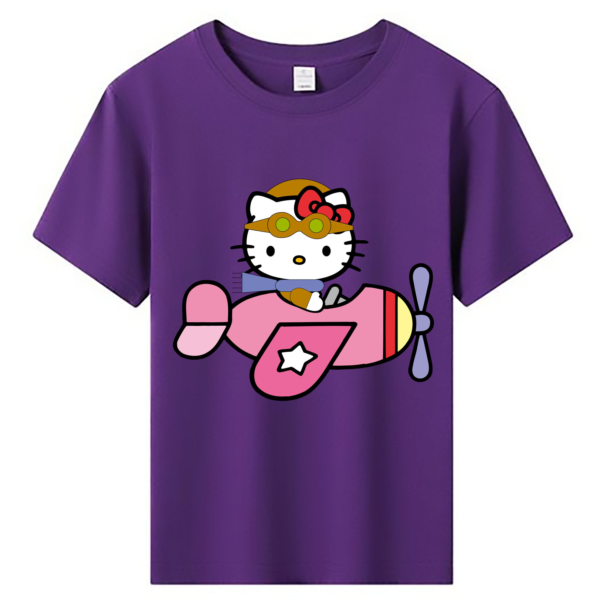 （画像用） Hello Kitty ハローキティ 綿100％キッズTシャツ（フロントプリント）