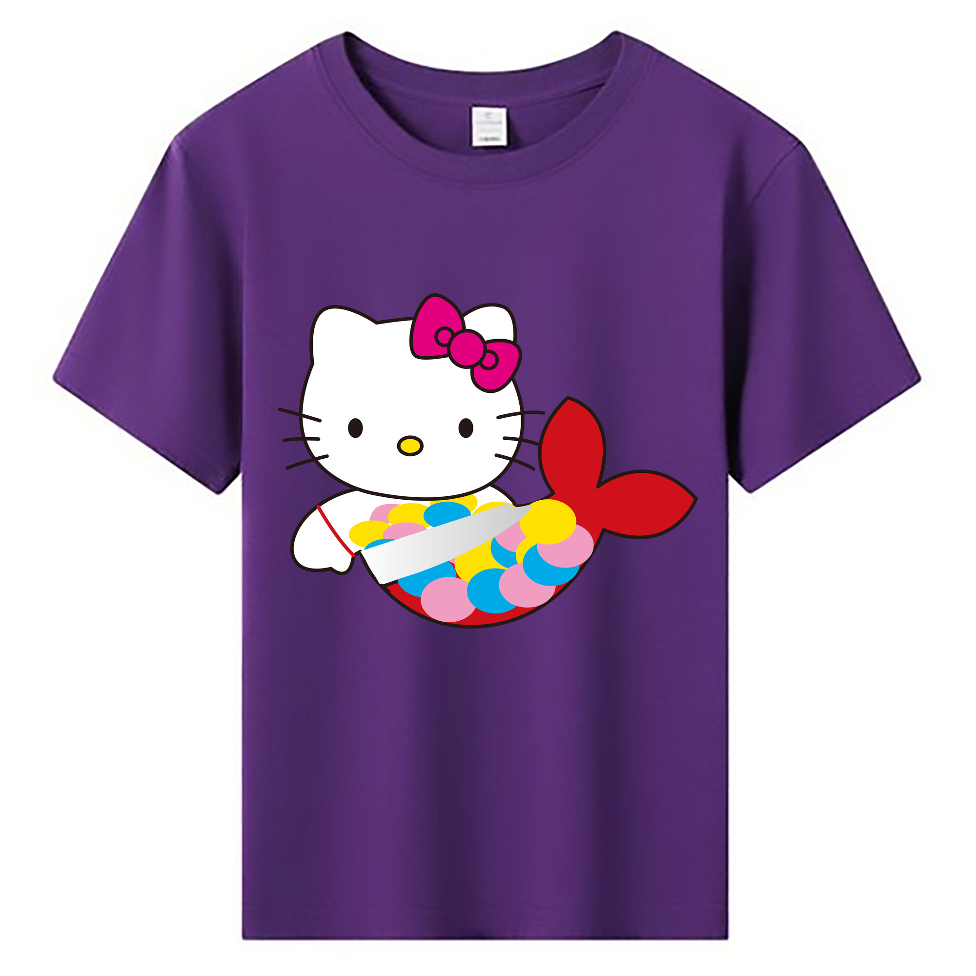 （画像用） Hello Kitty ハローキティ 綿100％キッズTシャツ（フロントプリント）