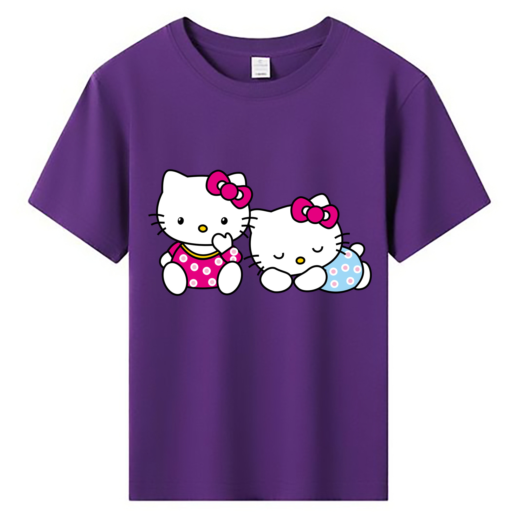 （画像用） Hello Kitty ハローキティ 綿100％キッズTシャツ（フロントプリント）