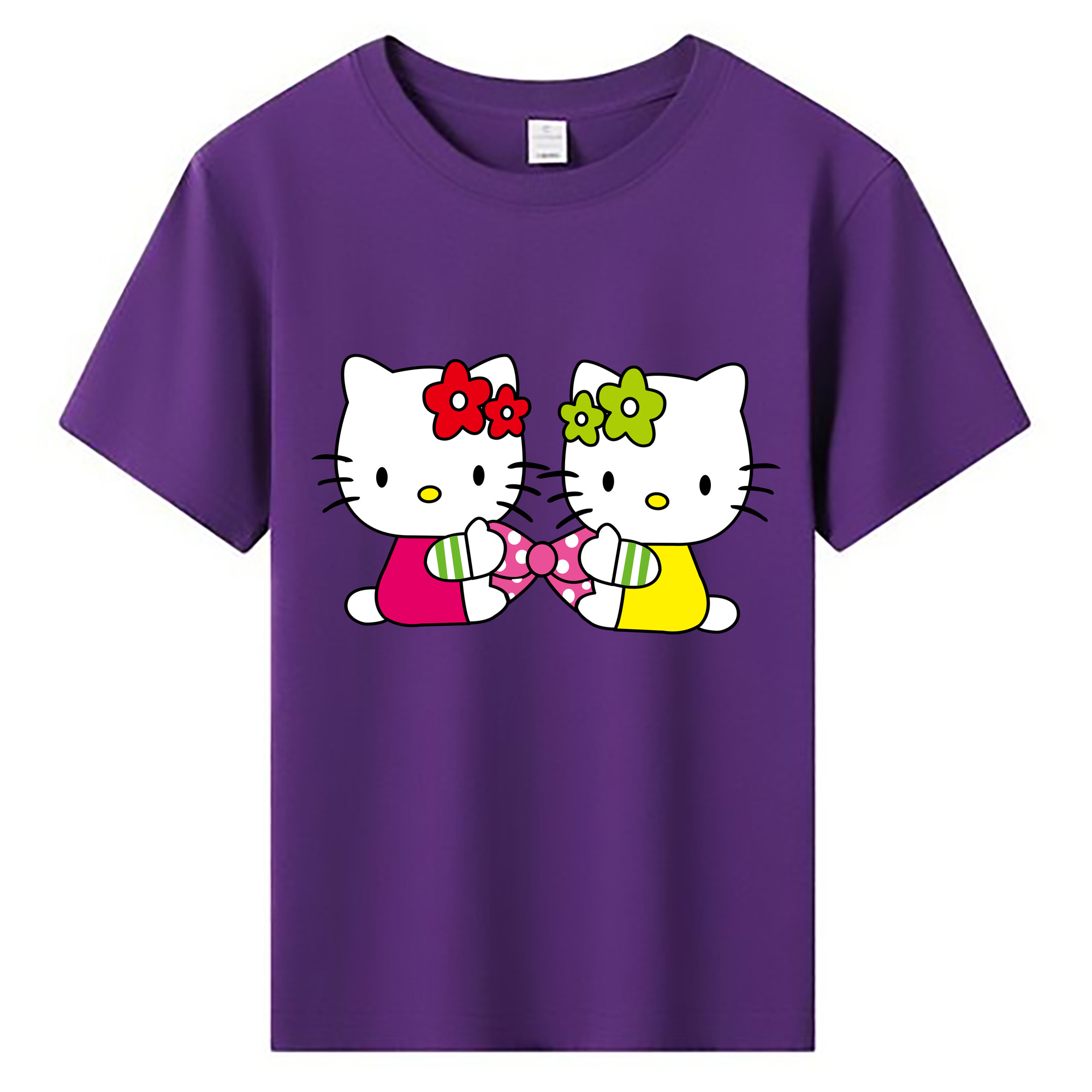 （画像用） Hello Kitty ハローキティ 綿100％キッズTシャツ（フロントプリント）