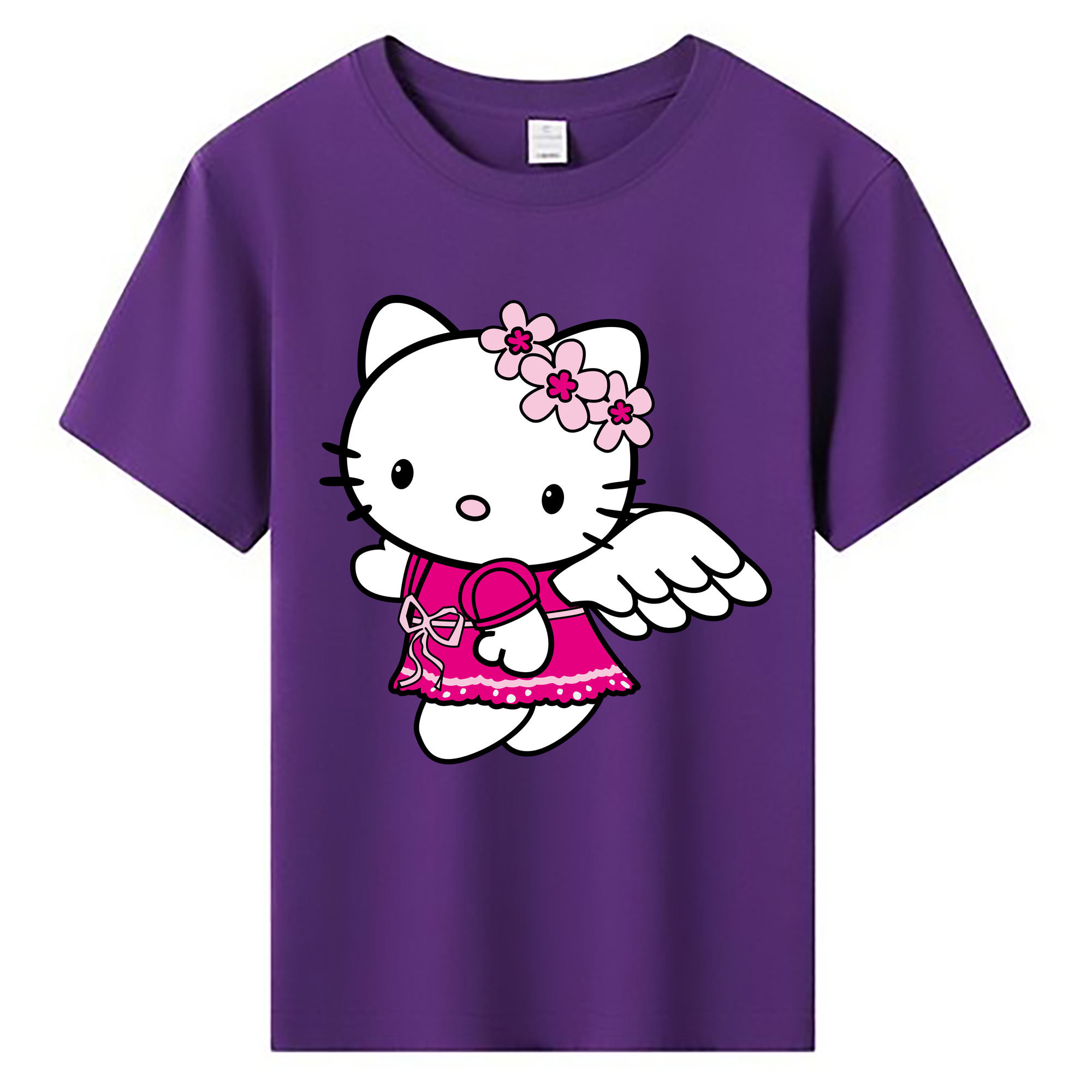 （画像用） Hello Kitty ハローキティ 綿100％キッズTシャツ（フロントプリント）