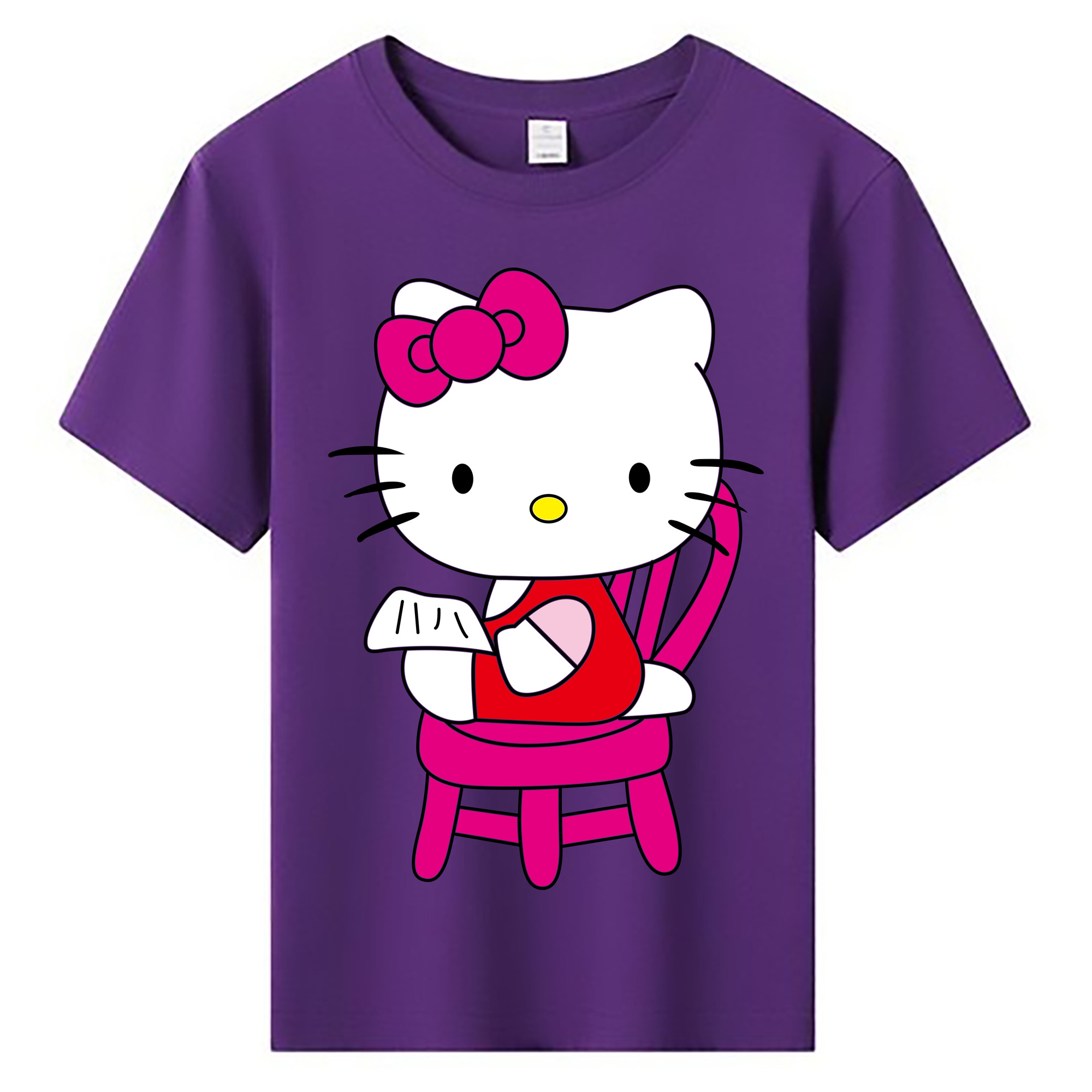 （画像用） Hello Kitty ハローキティ 綿100％キッズTシャツ（フロントプリント）