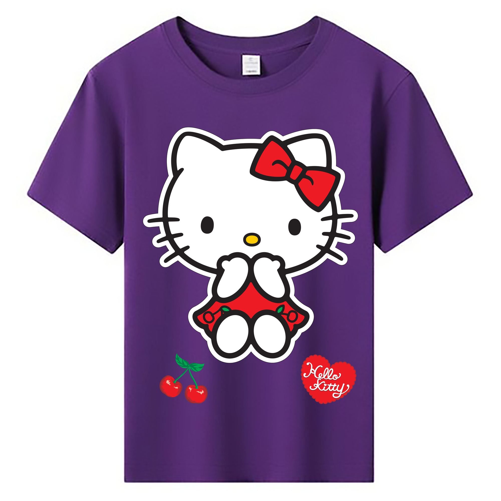（画像用） Hello Kitty ハローキティ 綿100％キッズTシャツ（フロントプリント）