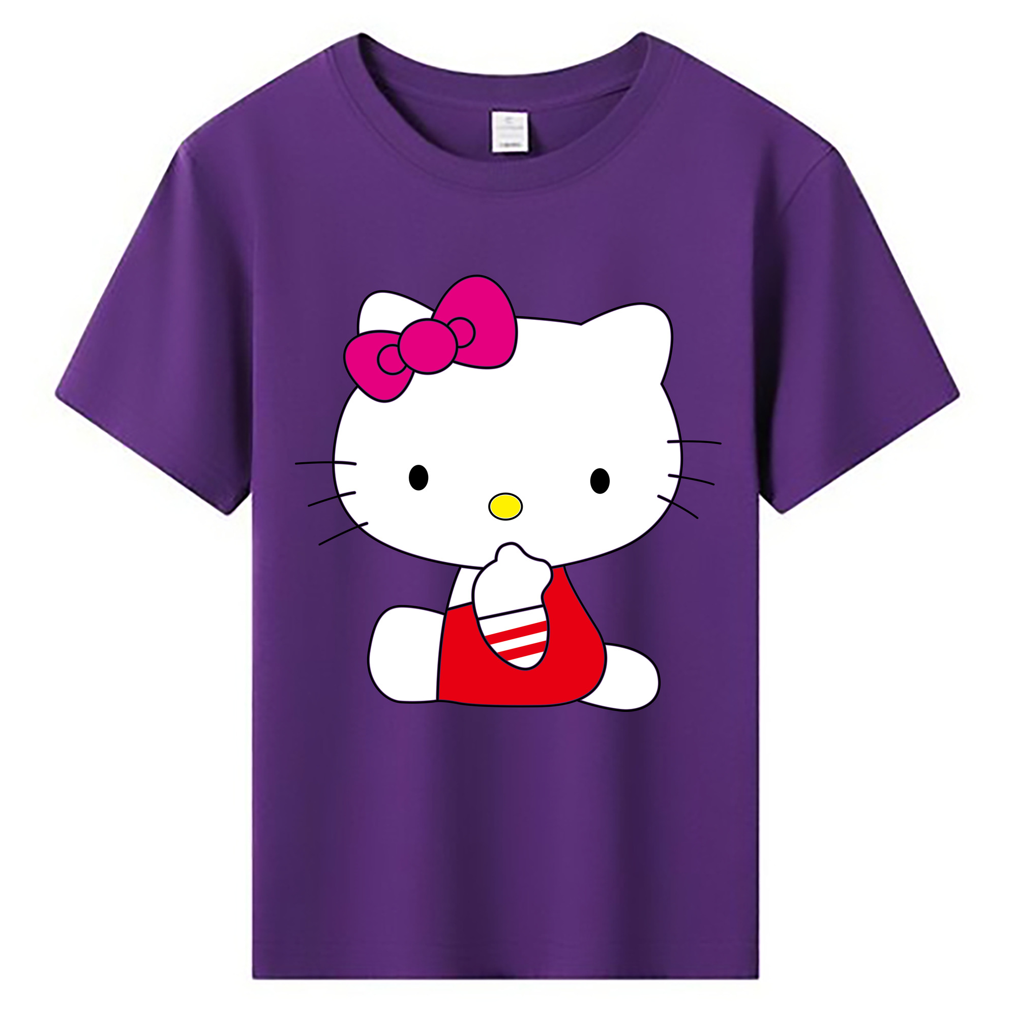 （画像用） Hello Kitty ハローキティ 綿100％キッズTシャツ（フロントプリント）