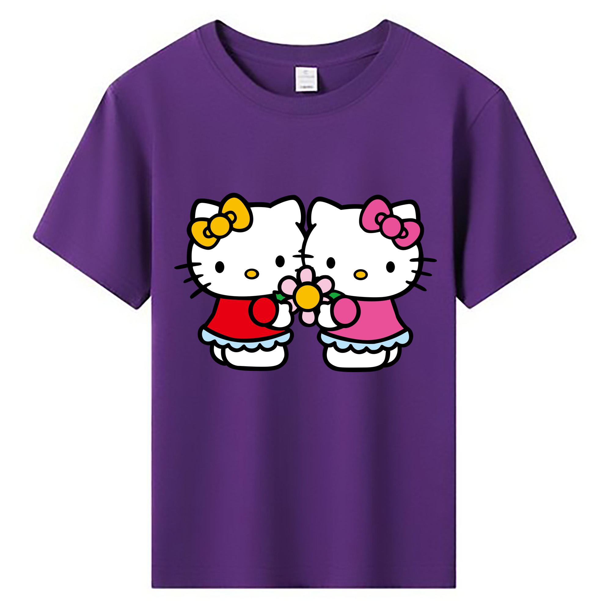 （画像用） Hello Kitty ハローキティ 綿100％キッズTシャツ（フロントプリント）