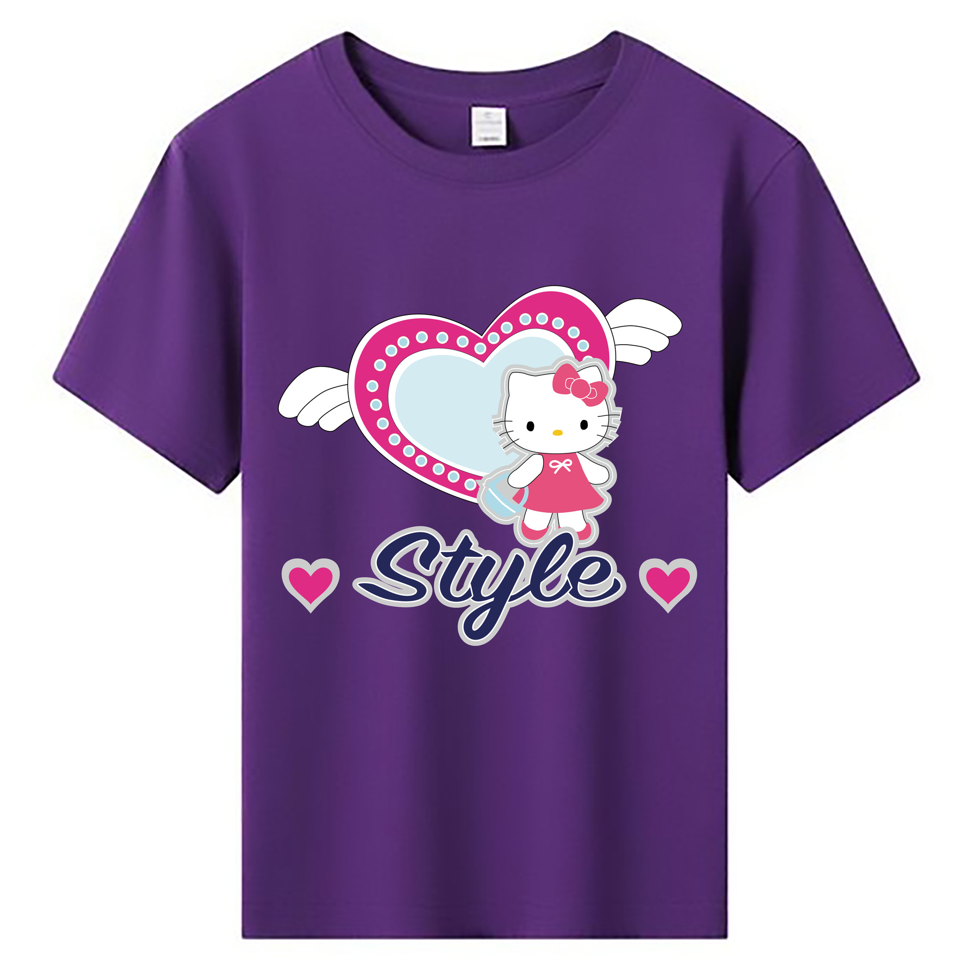 （画像用） Hello Kitty ハローキティ 綿100％キッズTシャツ（フロントプリント）