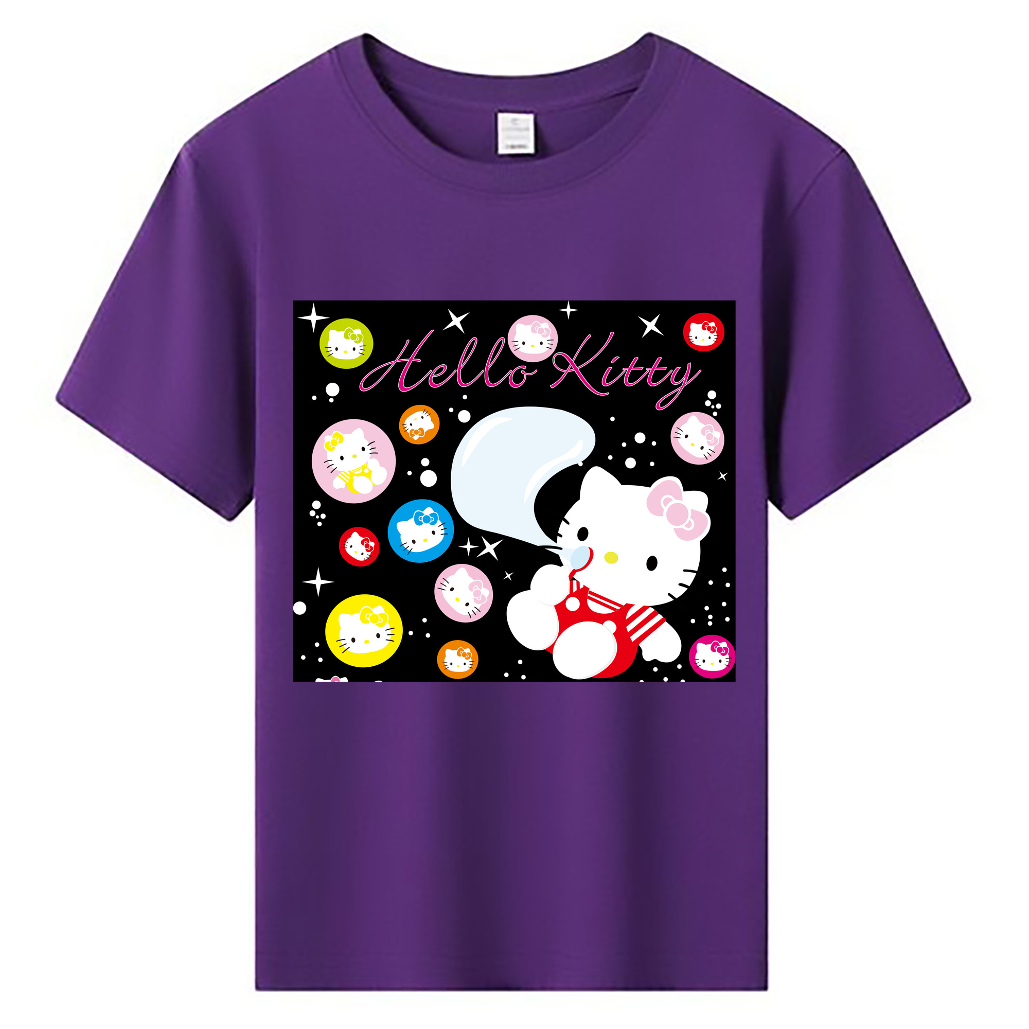 （画像用） Hello Kitty ハローキティ 綿100％キッズTシャツ（フロントプリント）