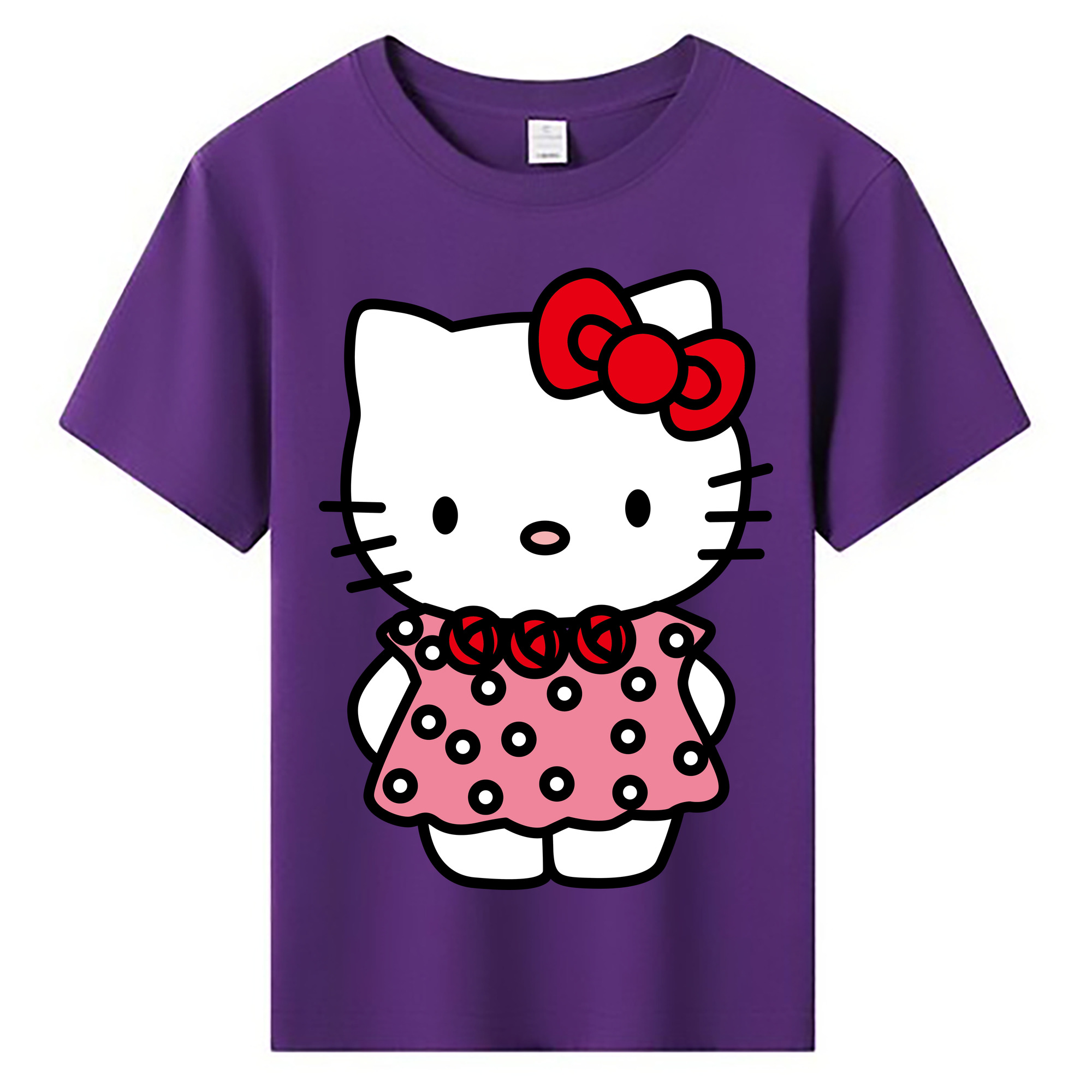 （画像用） Hello Kitty ハローキティ 綿100％キッズTシャツ（フロントプリント）