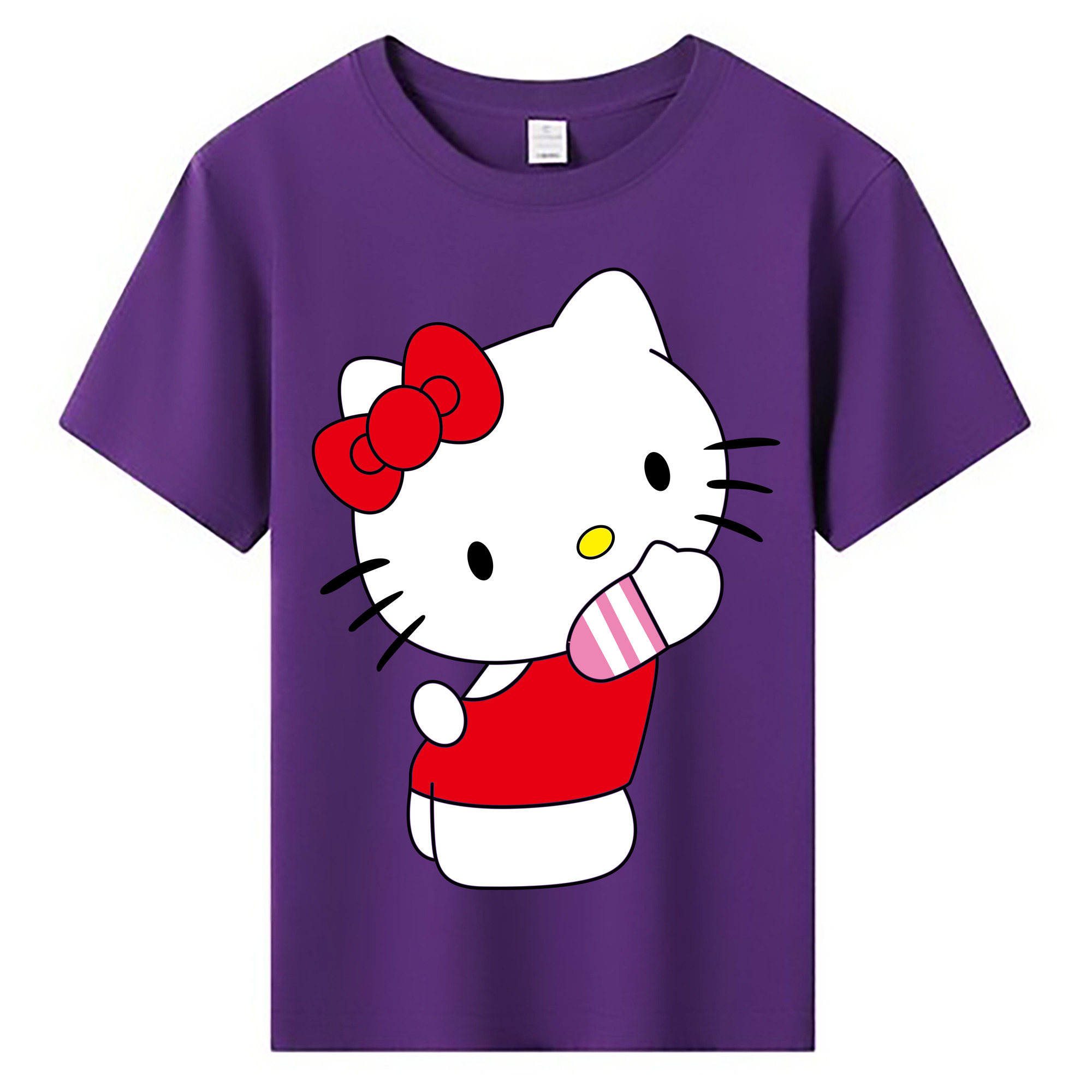 （画像用） Hello Kitty ハローキティ 綿100％キッズTシャツ（フロントプリント）