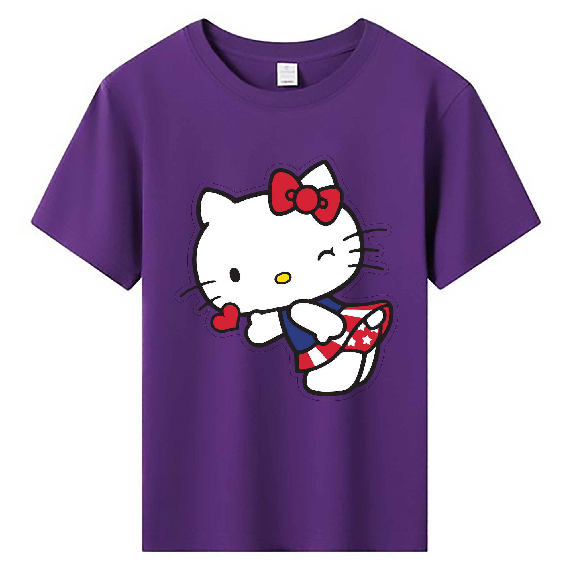 （画像用） Hello Kitty ハローキティ 綿100％キッズTシャツ（フロントプリント）