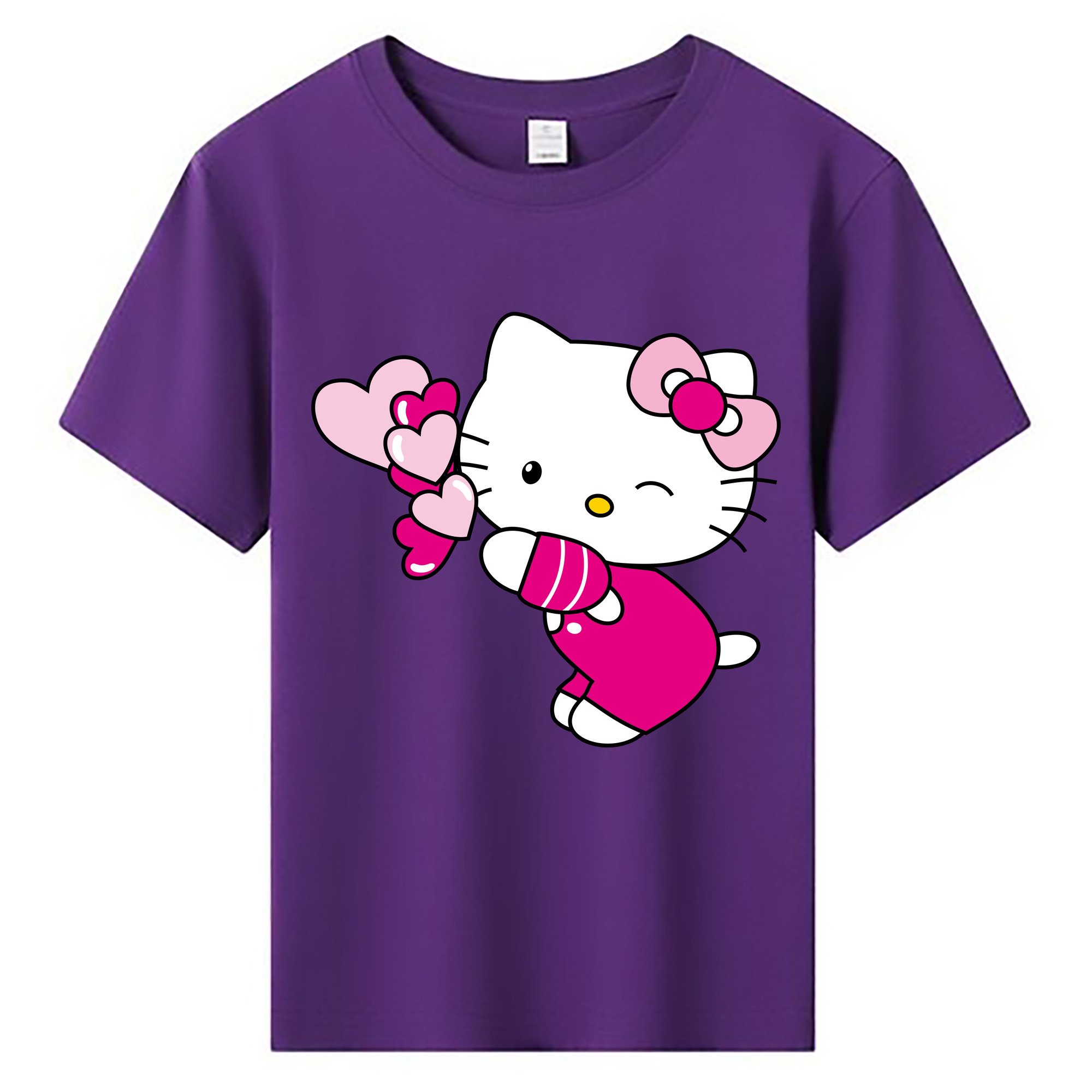 （画像用） Hello Kitty ハローキティ 綿100％キッズTシャツ（フロントプリント）