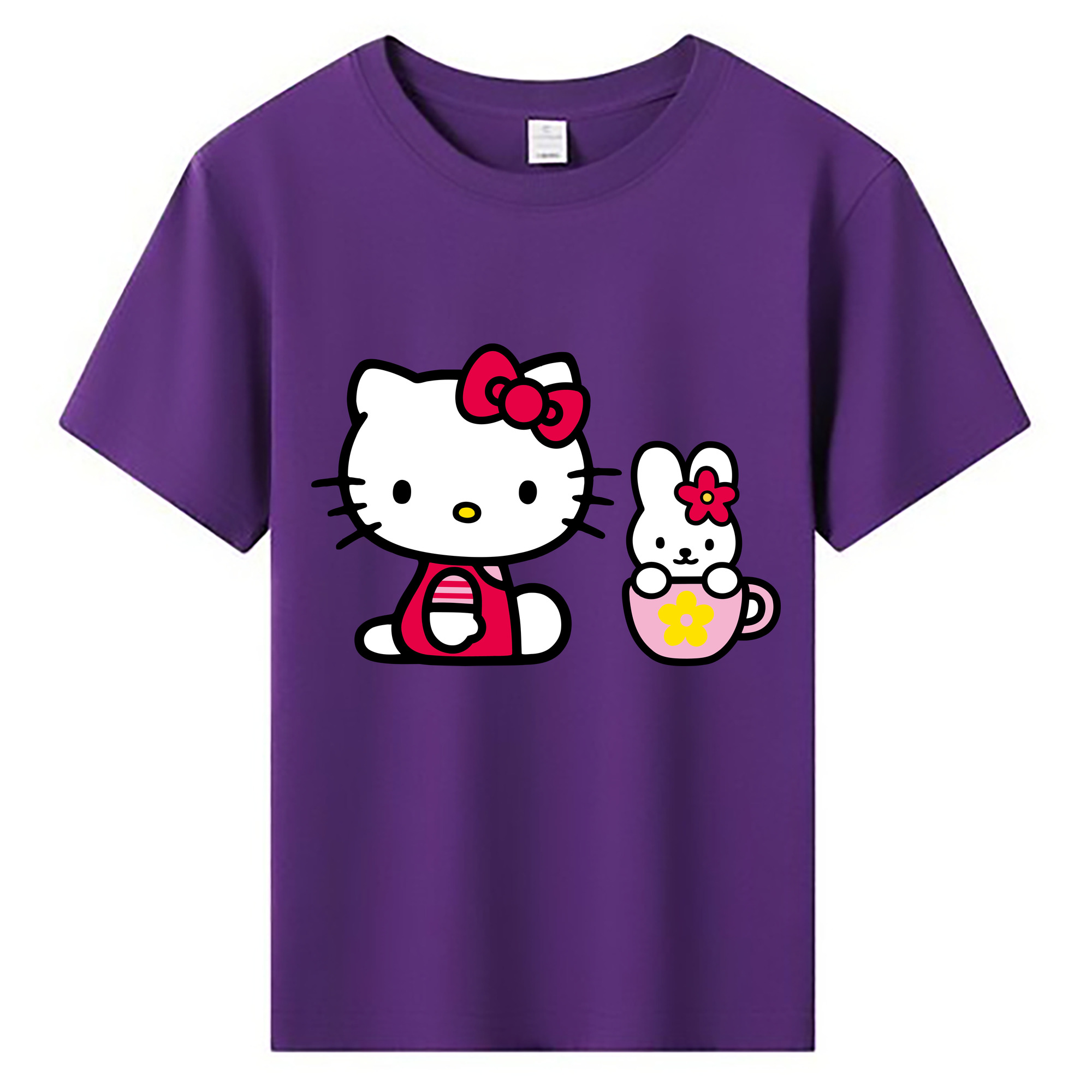 （画像用） Hello Kitty ハローキティ 綿100％キッズTシャツ（フロントプリント）