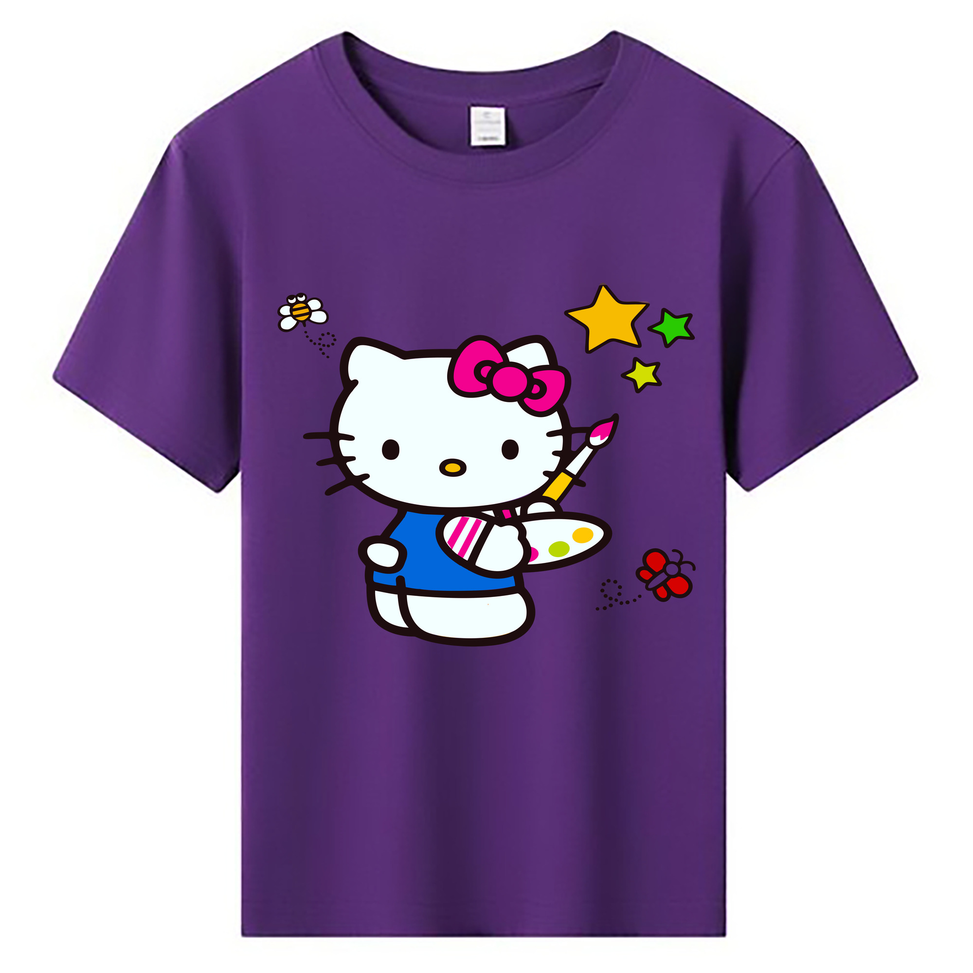 （画像用） Hello Kitty ハローキティ 綿100％キッズTシャツ（フロントプリント）