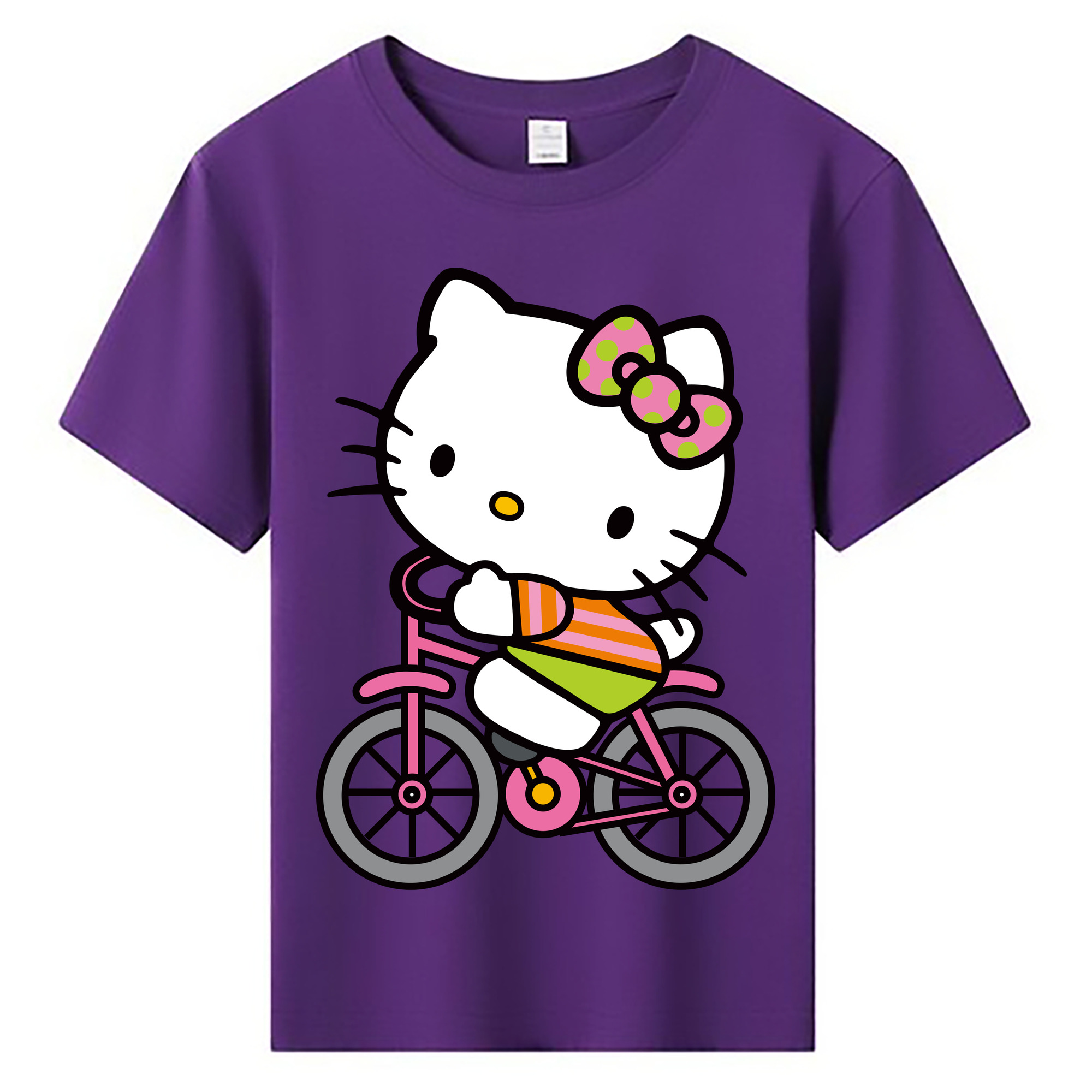 （画像用） Hello Kitty ハローキティ 綿100％キッズTシャツ（フロントプリント）
