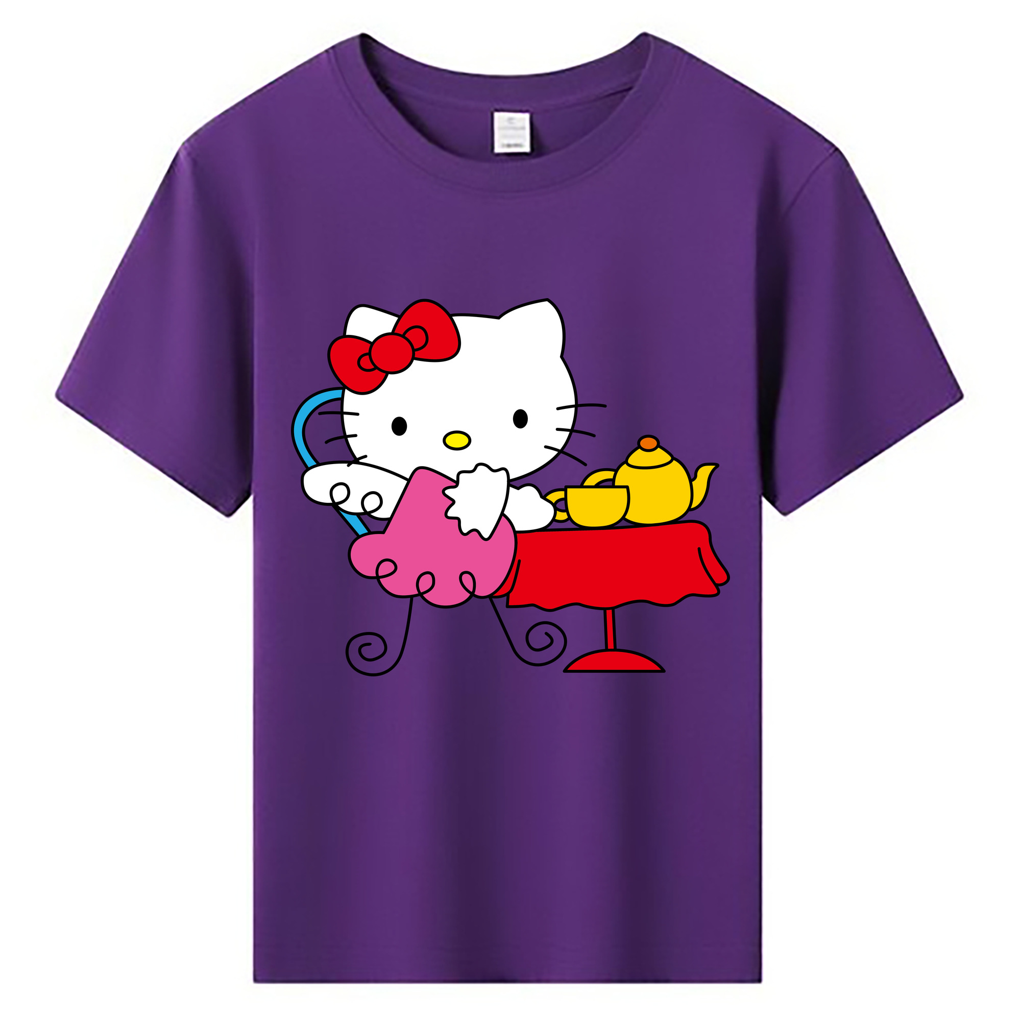 （画像用） Hello Kitty ハローキティ 綿100％キッズTシャツ（フロントプリント）