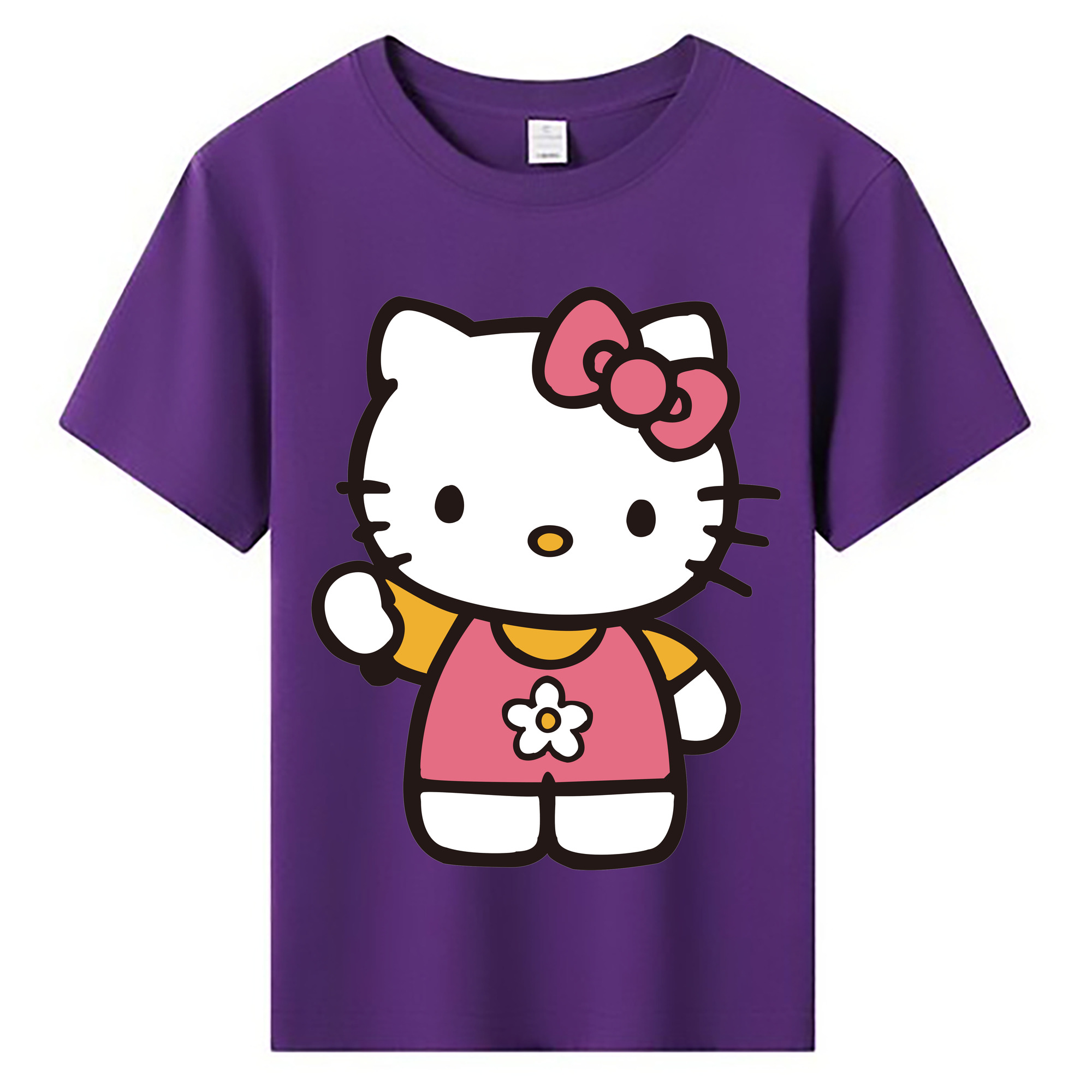 （画像用） Hello Kitty ハローキティ 綿100％キッズTシャツ（フロントプリント）