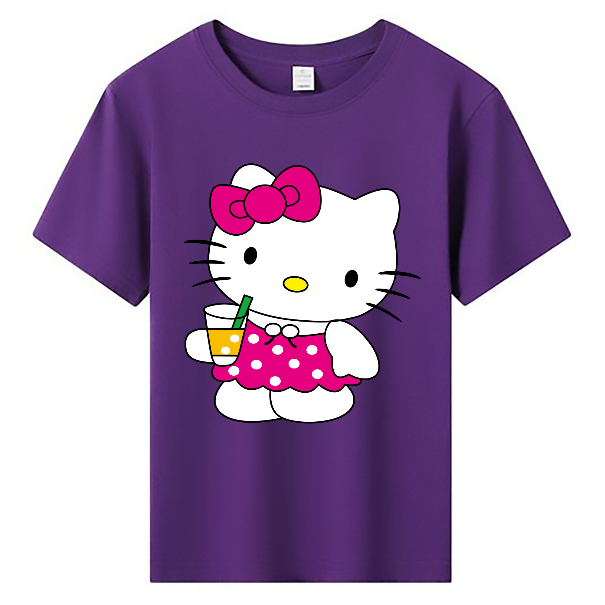 （画像用） Hello Kitty ハローキティ 綿100％キッズTシャツ（フロントプリント）