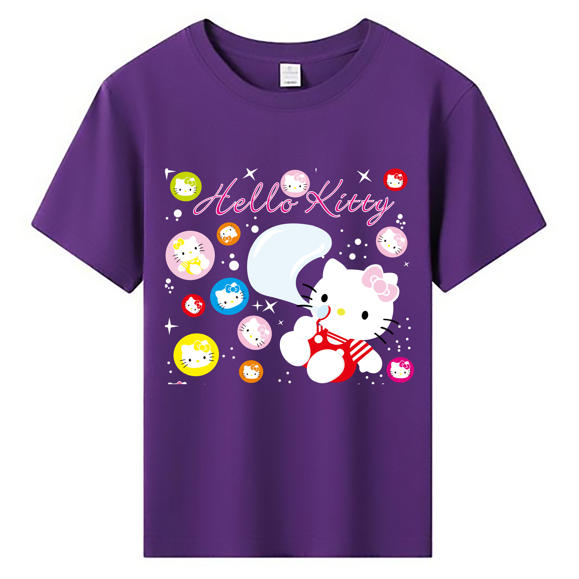 （画像用） Hello Kitty ハローキティ 綿100％キッズTシャツ（フロントプリント）