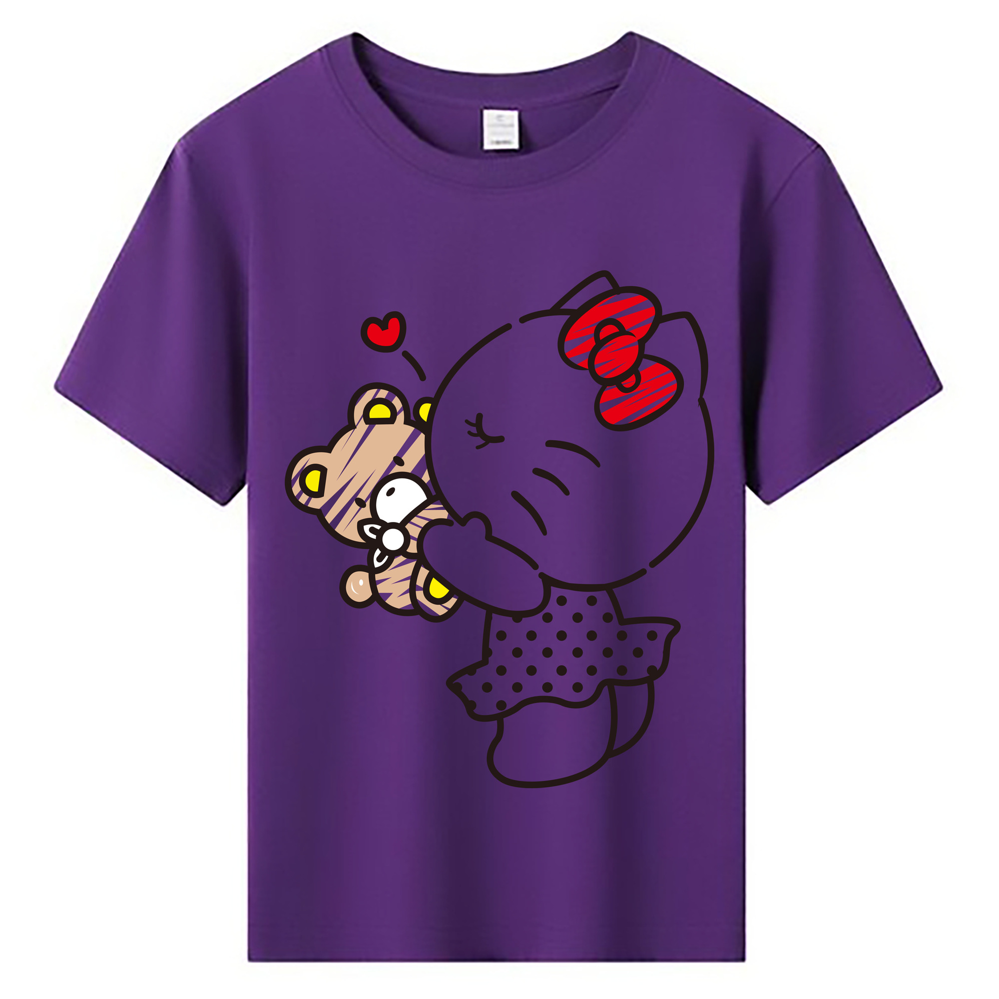 （画像用） Hello Kitty ハローキティ 綿100％キッズTシャツ（フロントプリント）