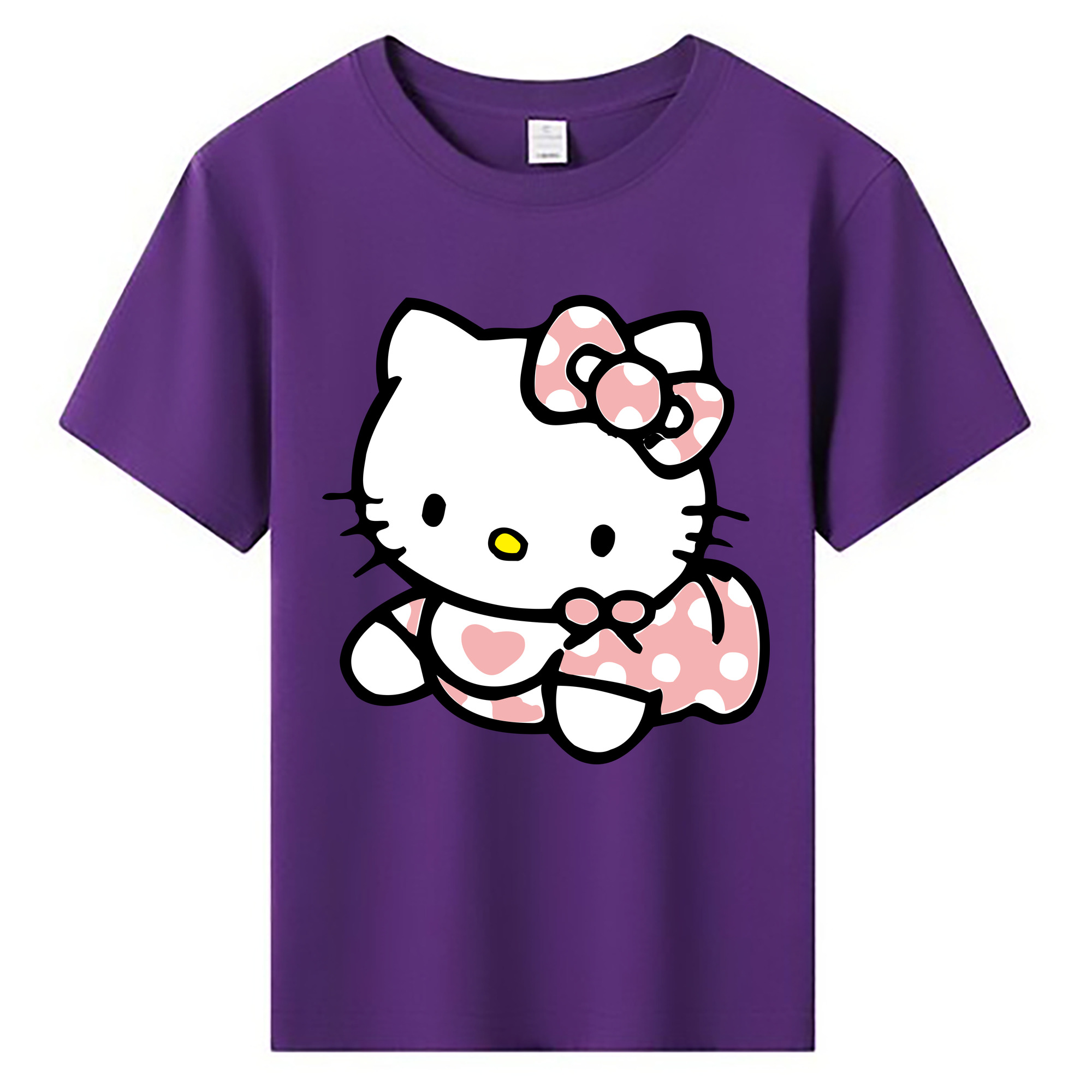 （画像用） Hello Kitty ハローキティ 綿100％キッズTシャツ（フロントプリント）