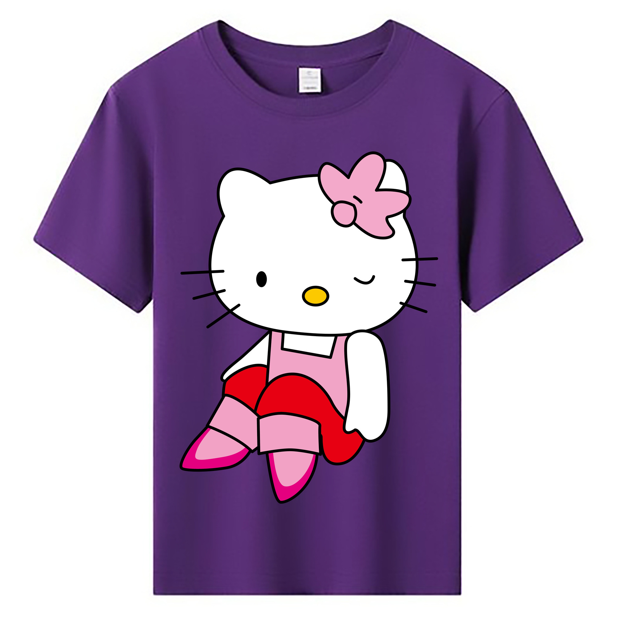 （画像用） Hello Kitty ハローキティ 綿100％キッズTシャツ（フロントプリント）