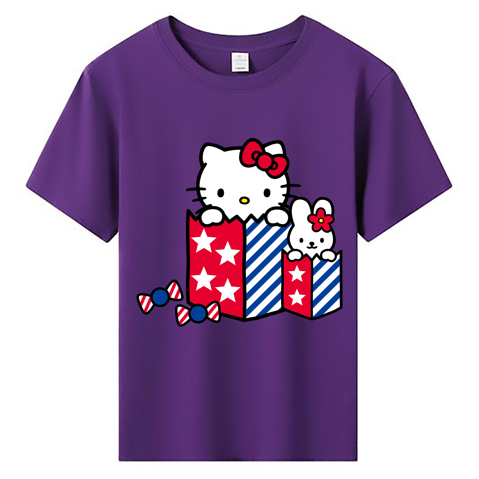 （画像用） Hello Kitty ハローキティ 綿100％キッズTシャツ（フロントプリント）