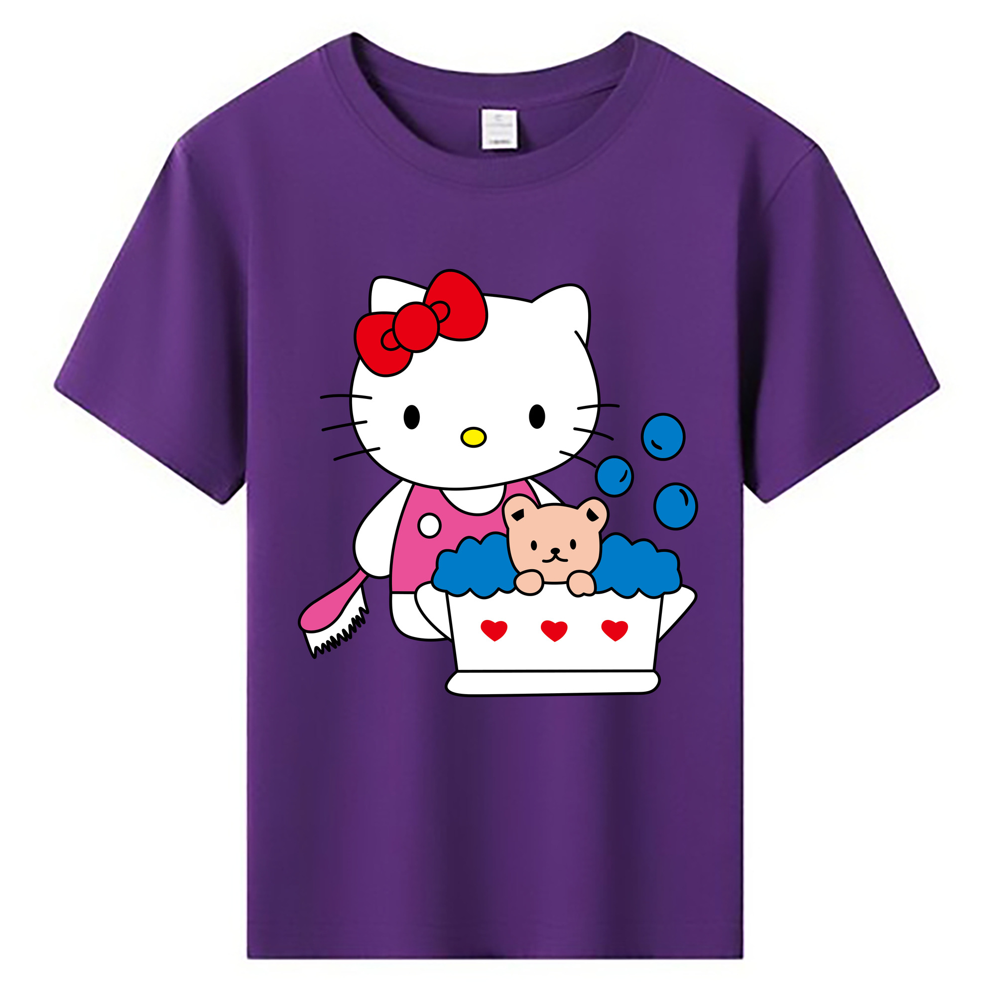（画像用） Hello Kitty ハローキティ 綿100％キッズTシャツ（フロントプリント）