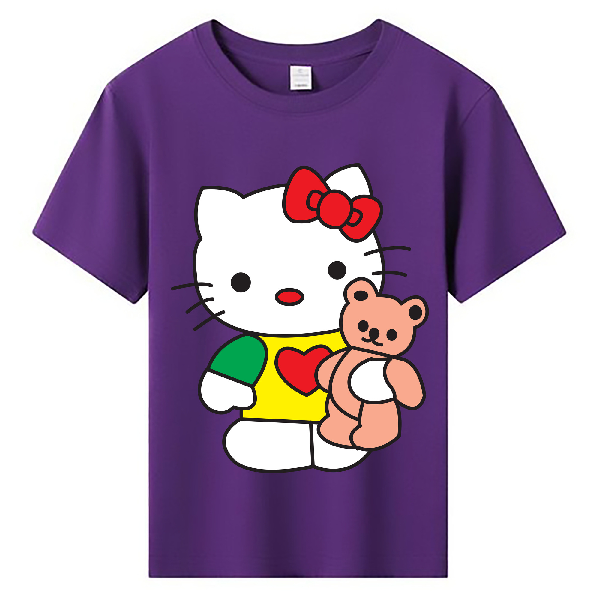 （画像用） Hello Kitty ハローキティ 綿100％キッズTシャツ（フロントプリント）