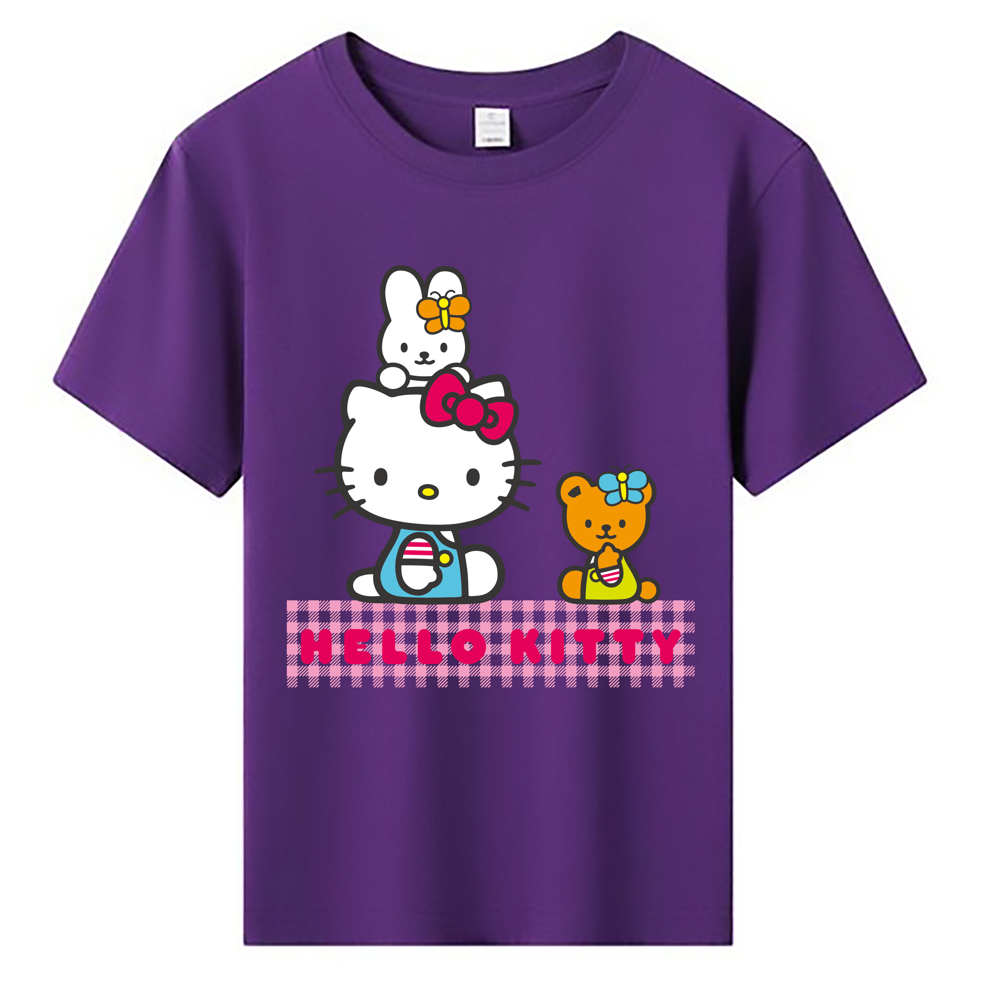 （画像用） Hello Kitty ハローキティ 綿100％キッズTシャツ（フロントプリント）