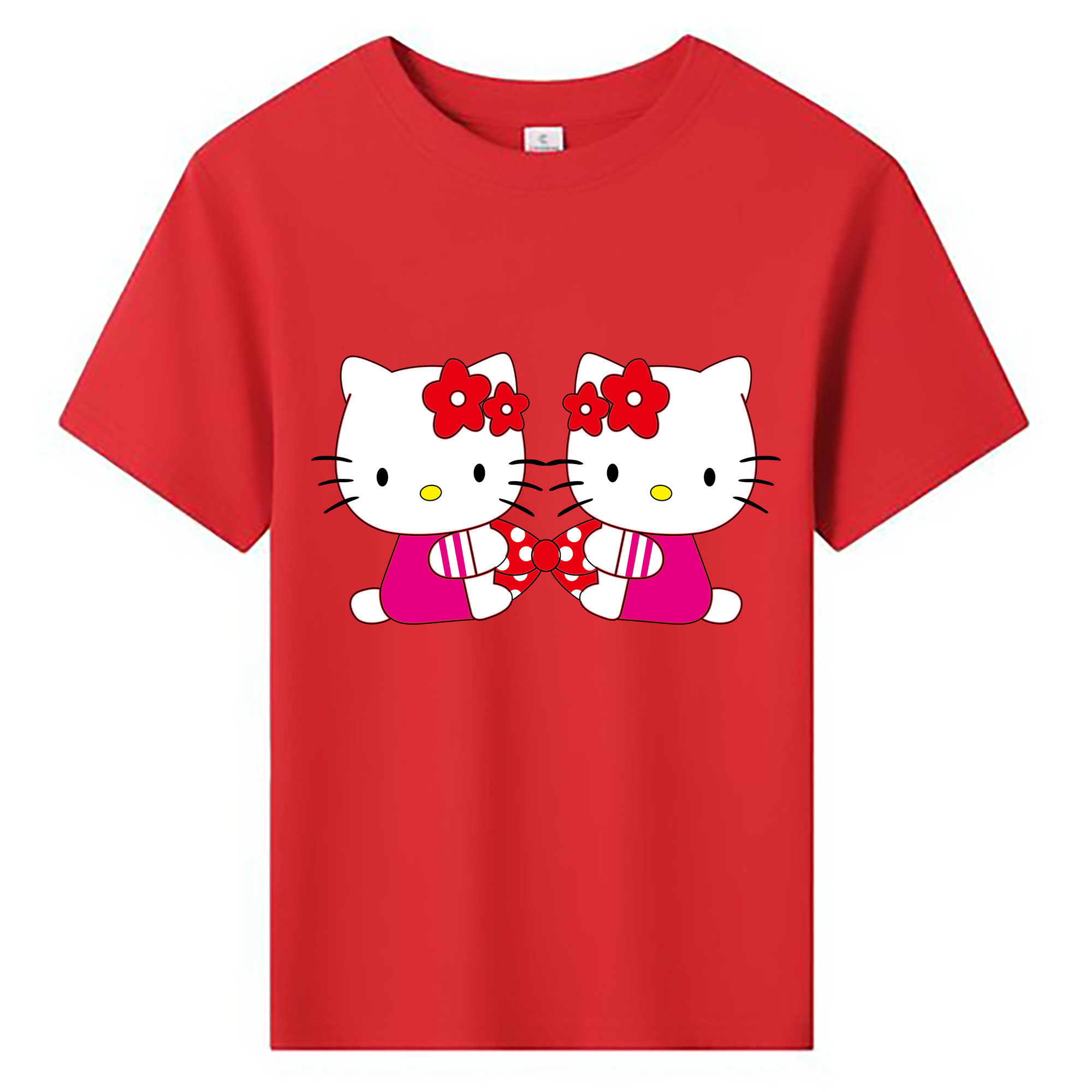 （画像用） Hello Kitty ハローキティ 綿100％キッズTシャツ（フロントプリント）