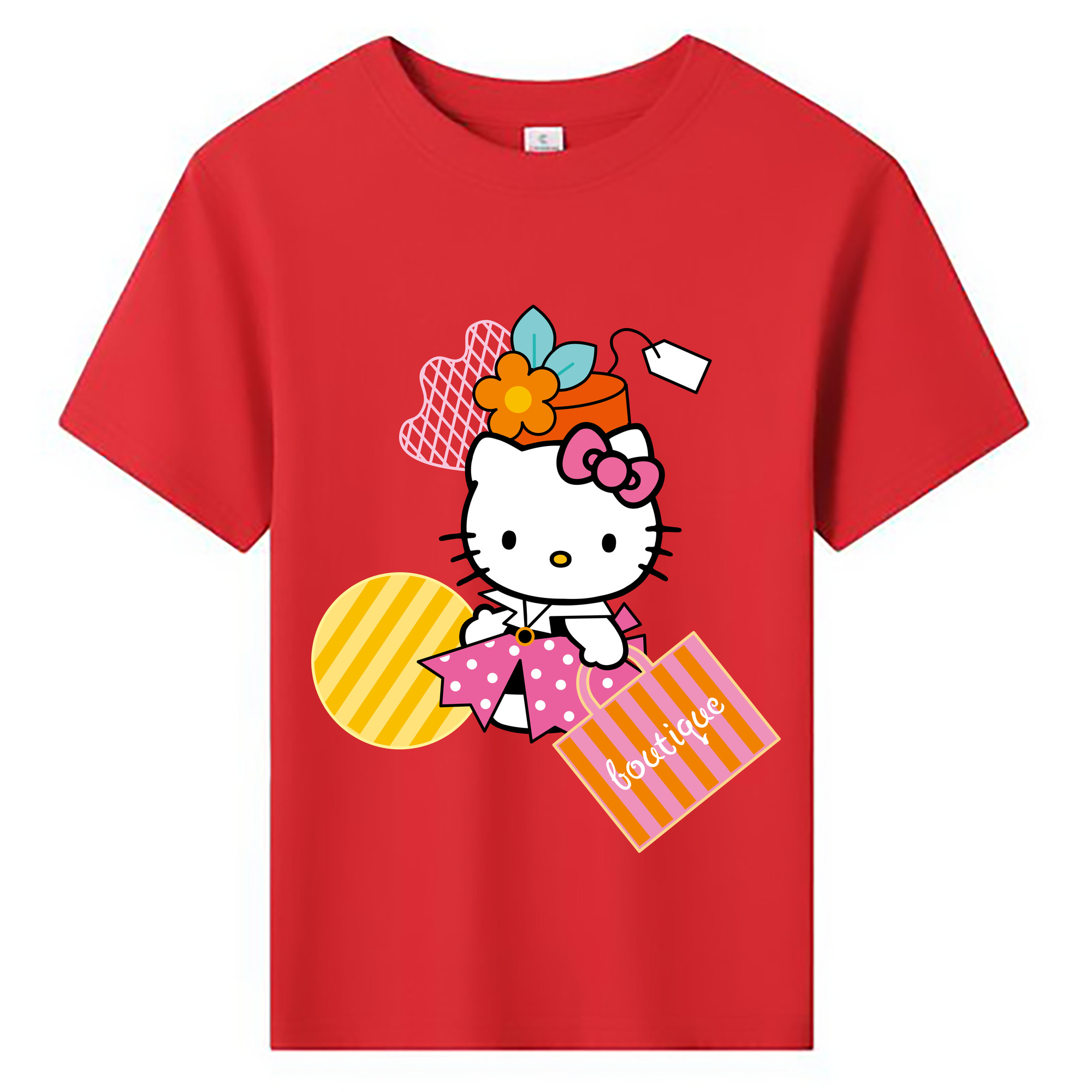 （画像用） Hello Kitty ハローキティ 綿100％キッズTシャツ（フロントプリント）